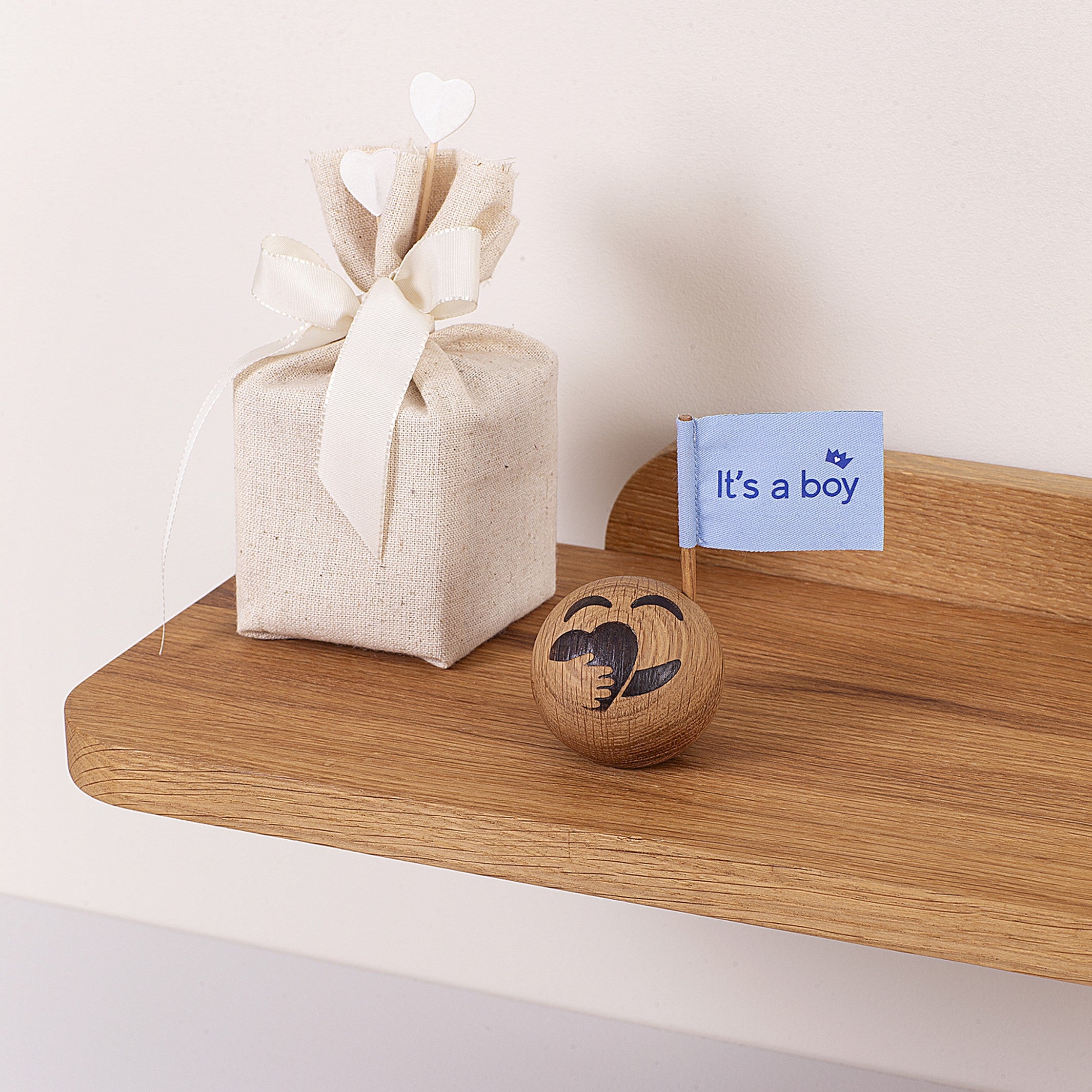 Wooden Emoticon Boy & Girl – Oak · Ø 5 cm | Spring Copenhagen