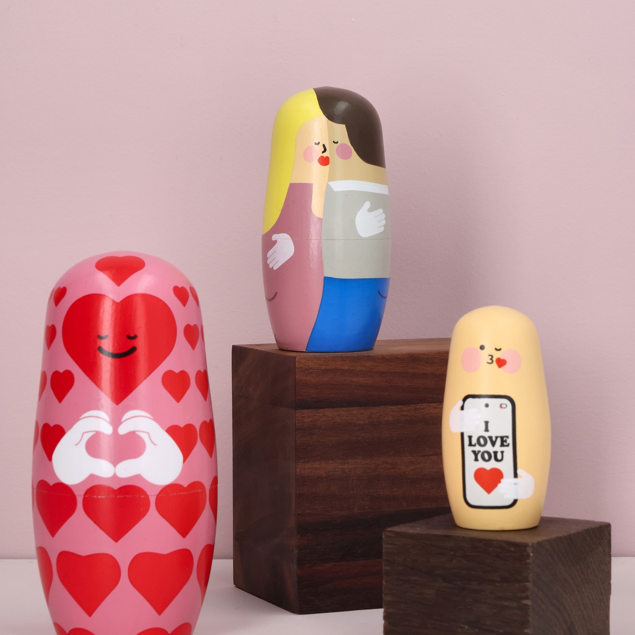 Holzfiguren Expressions Love – 3er-Set · 14 cm | Spring Copenhagen · Liebesgeschenk