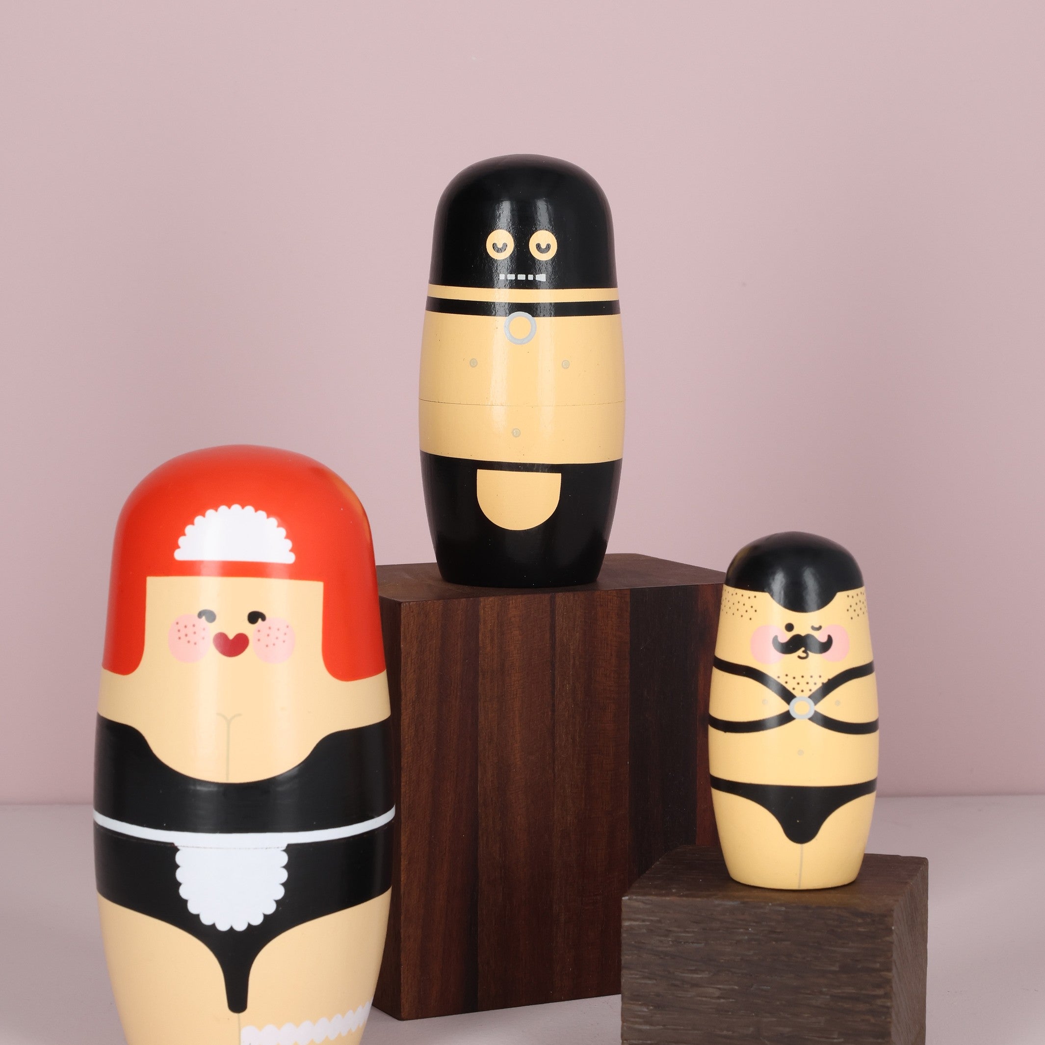 Holzfiguren Expressions Sex – 3er-Set · 14 cm | Spring Copenhagen · Erotikgeschenk