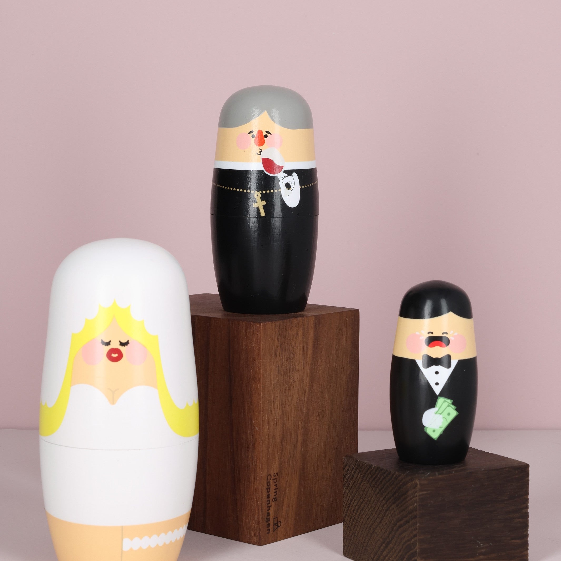 Holzfiguren Expressions Wedding – 3er-Set · 14 cm | Spring Copenhagen · Hochzeitsgeschenk