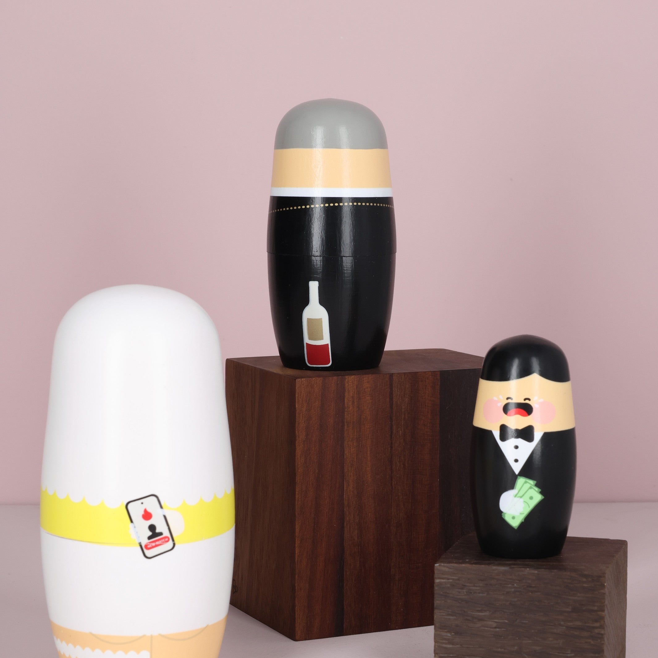Holzfiguren Expressions Wedding – 3er-Set · 14 cm | Spring Copenhagen · Hochzeitsgeschenk