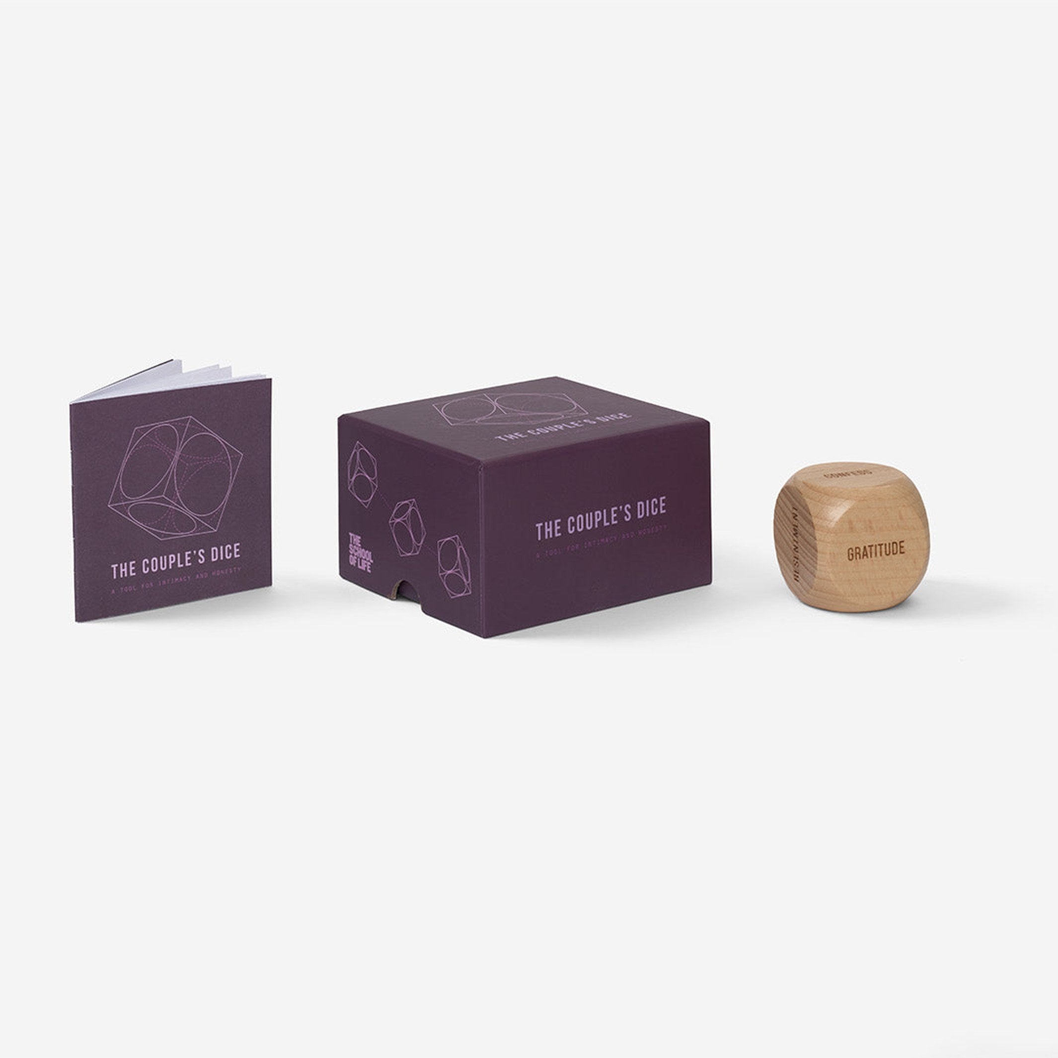 Würfelspiel "Couple's Dice" – Holz · Englisch | The School of Life