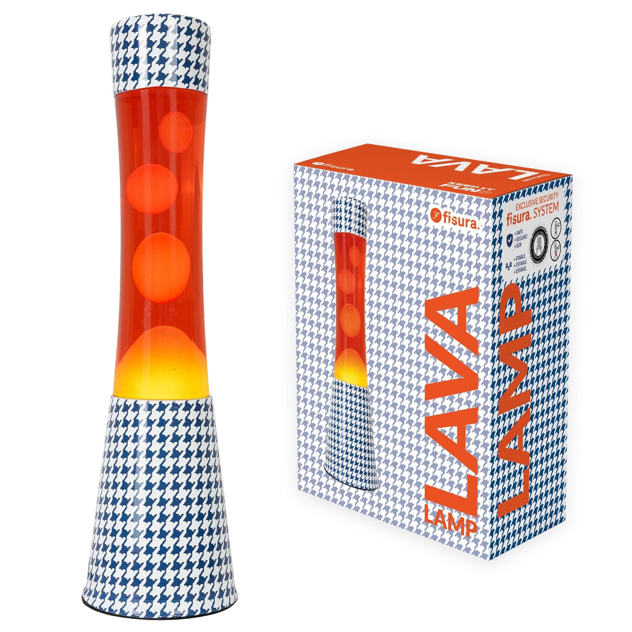 Lavalampe Tower Bon Voyage – Motiv-Glas · Retro · 39,5 cm | Fisura · Tischlampe