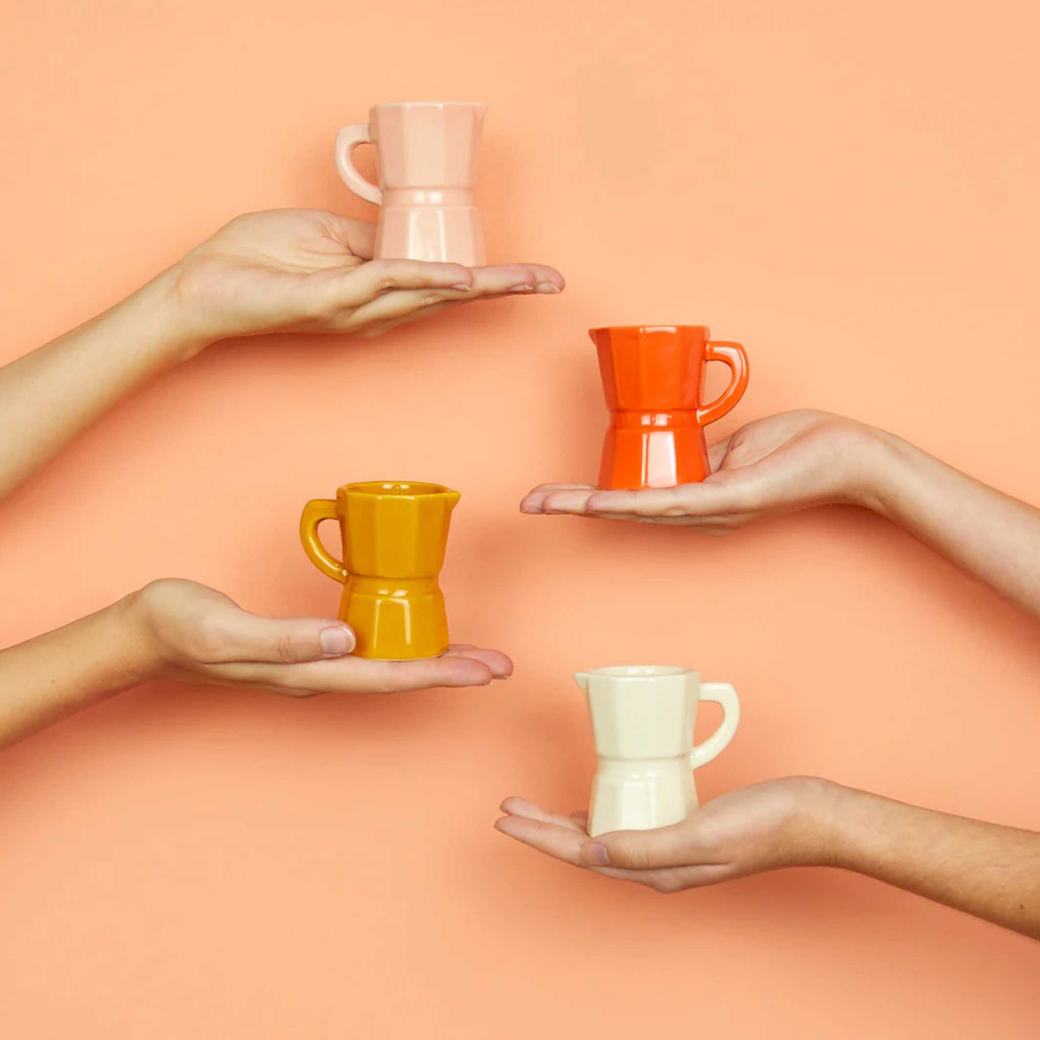 Coffee Cup Set "Moka Caramel" – Ceramic · 4x 120 ml | Balvi