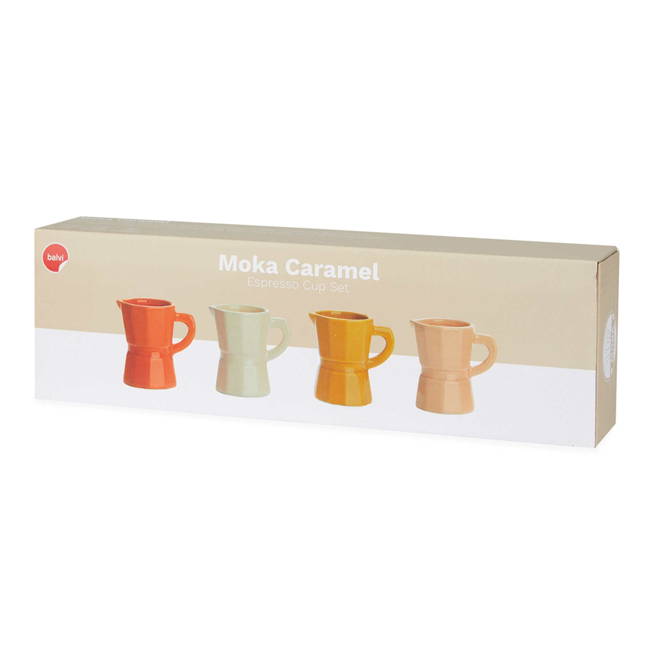 Coffee Cup Set "Moka Caramel" – Ceramic · 4x 120 ml | Balvi