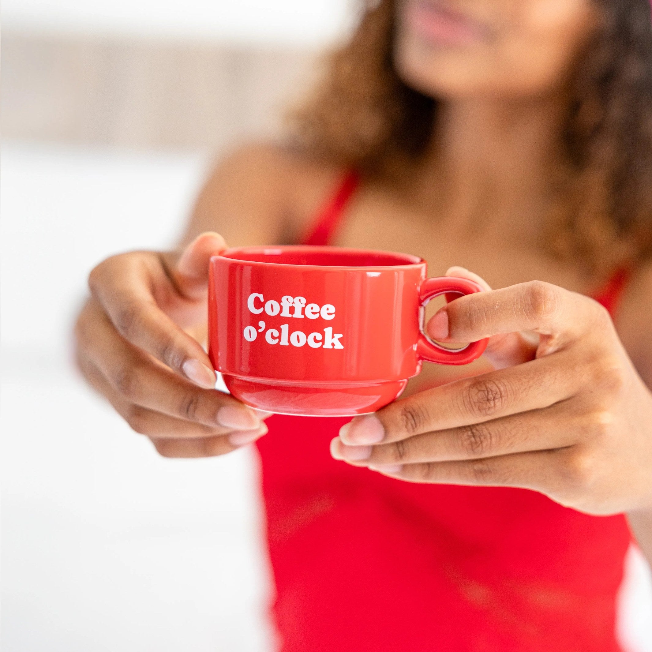 Mug Set "Coffee Clock" – Set of 4 · Ceramic | Fisura