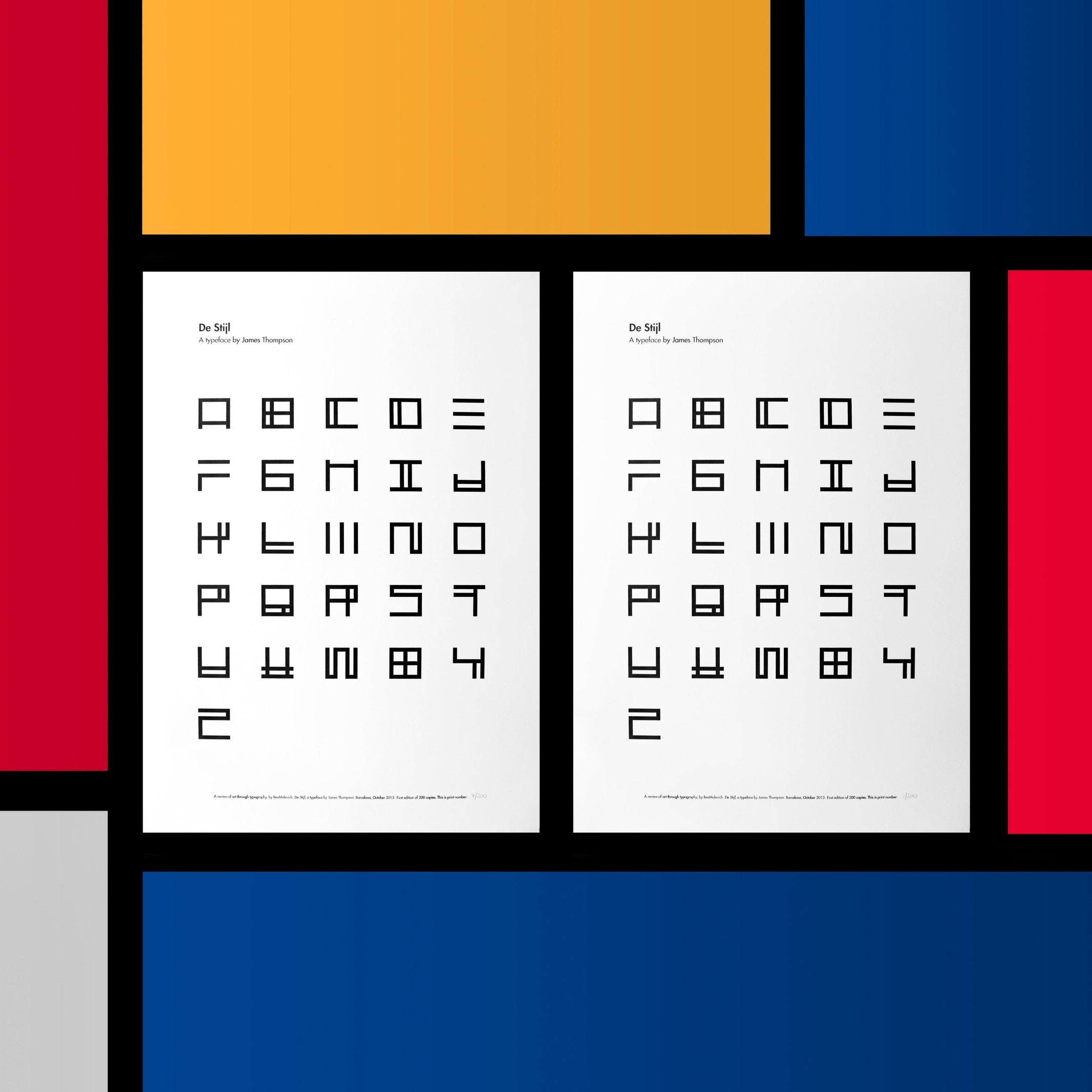 Poster "De Stijl A-to-Z" – Letterpress · 70 × 48 cm | Beamalevich
