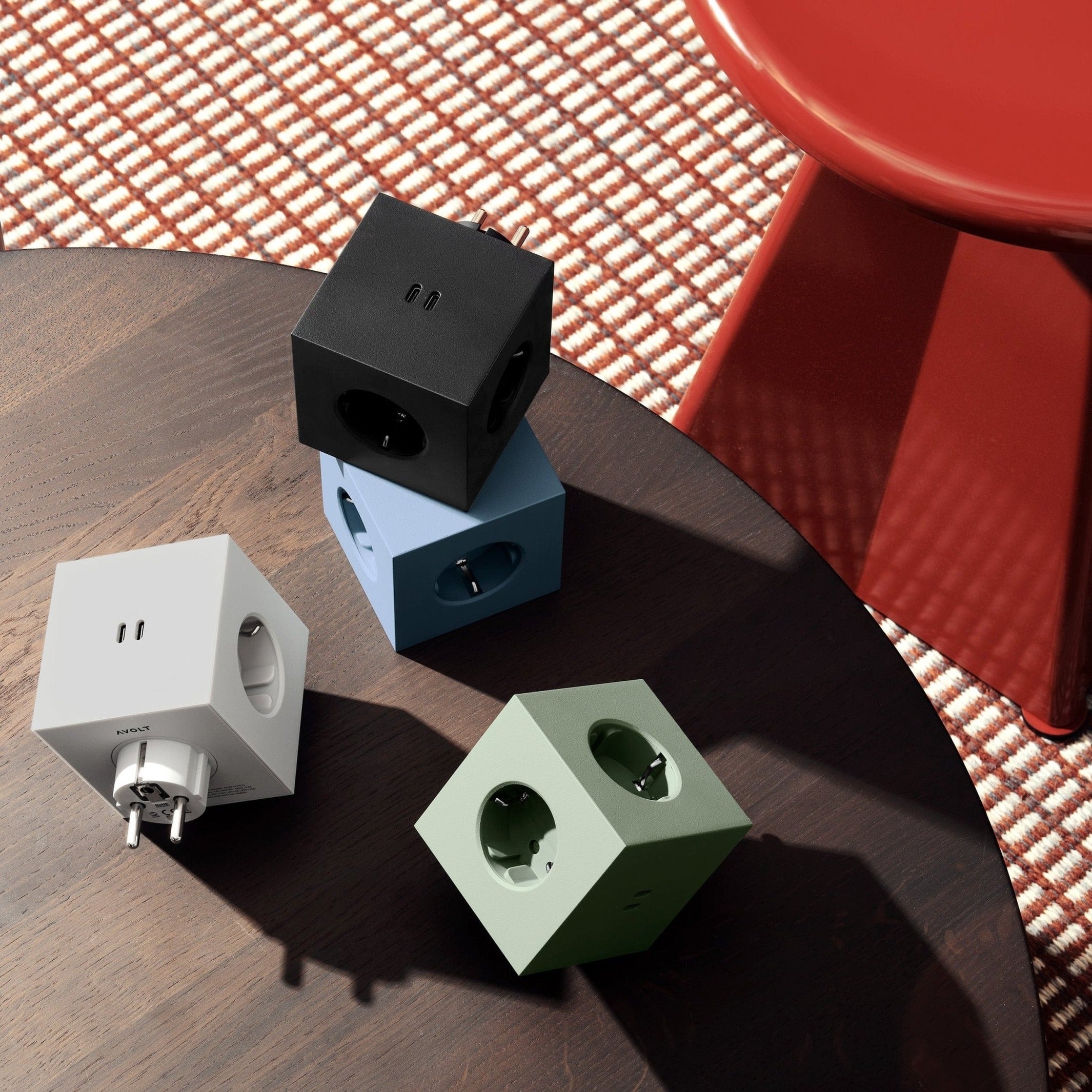 Steckdosenleiste "Square 2" – Grün · 3-fach · USB-C | Avolt