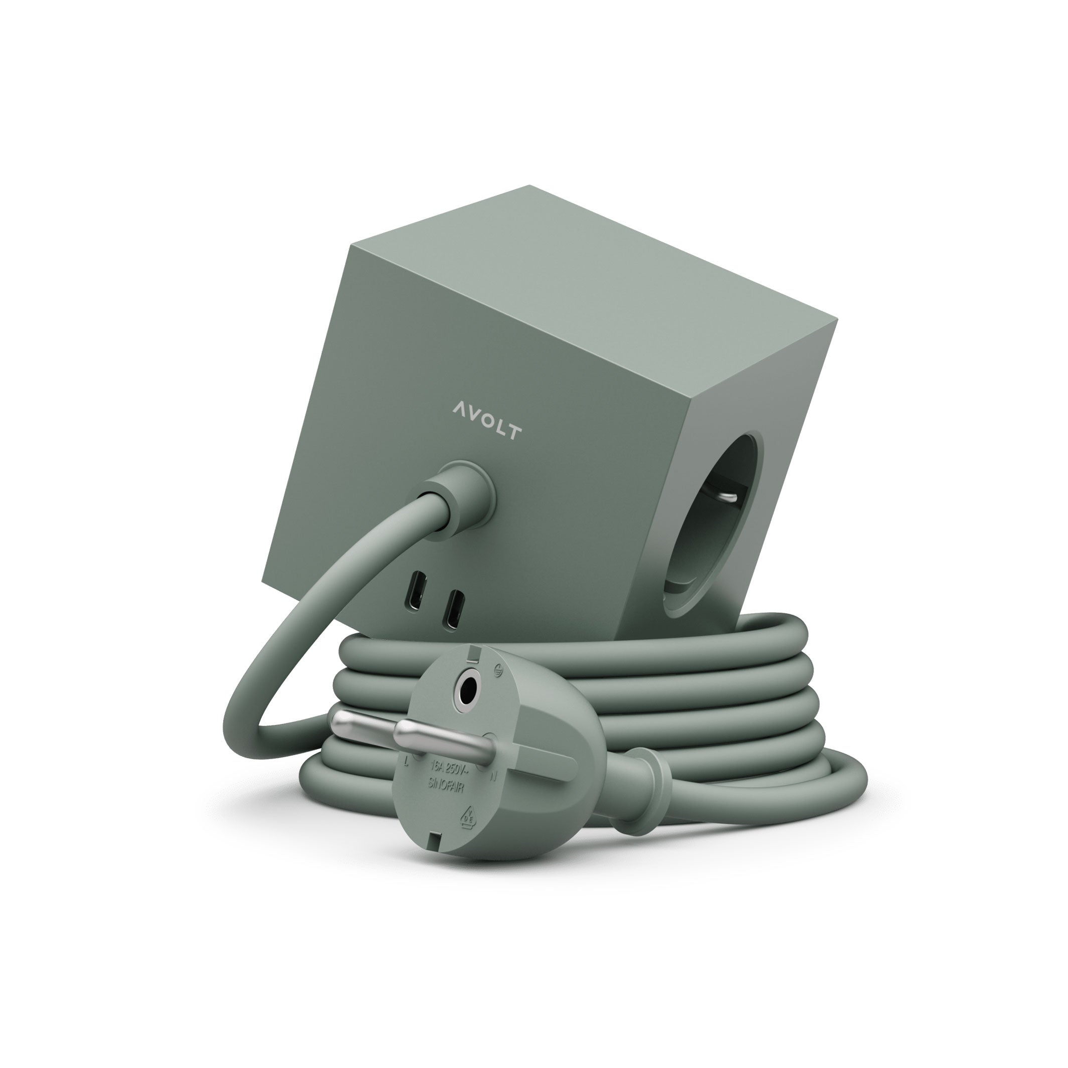 Steckdosenleiste "Square 1" – Grün · USB-C 30W · 3 m | Avolt