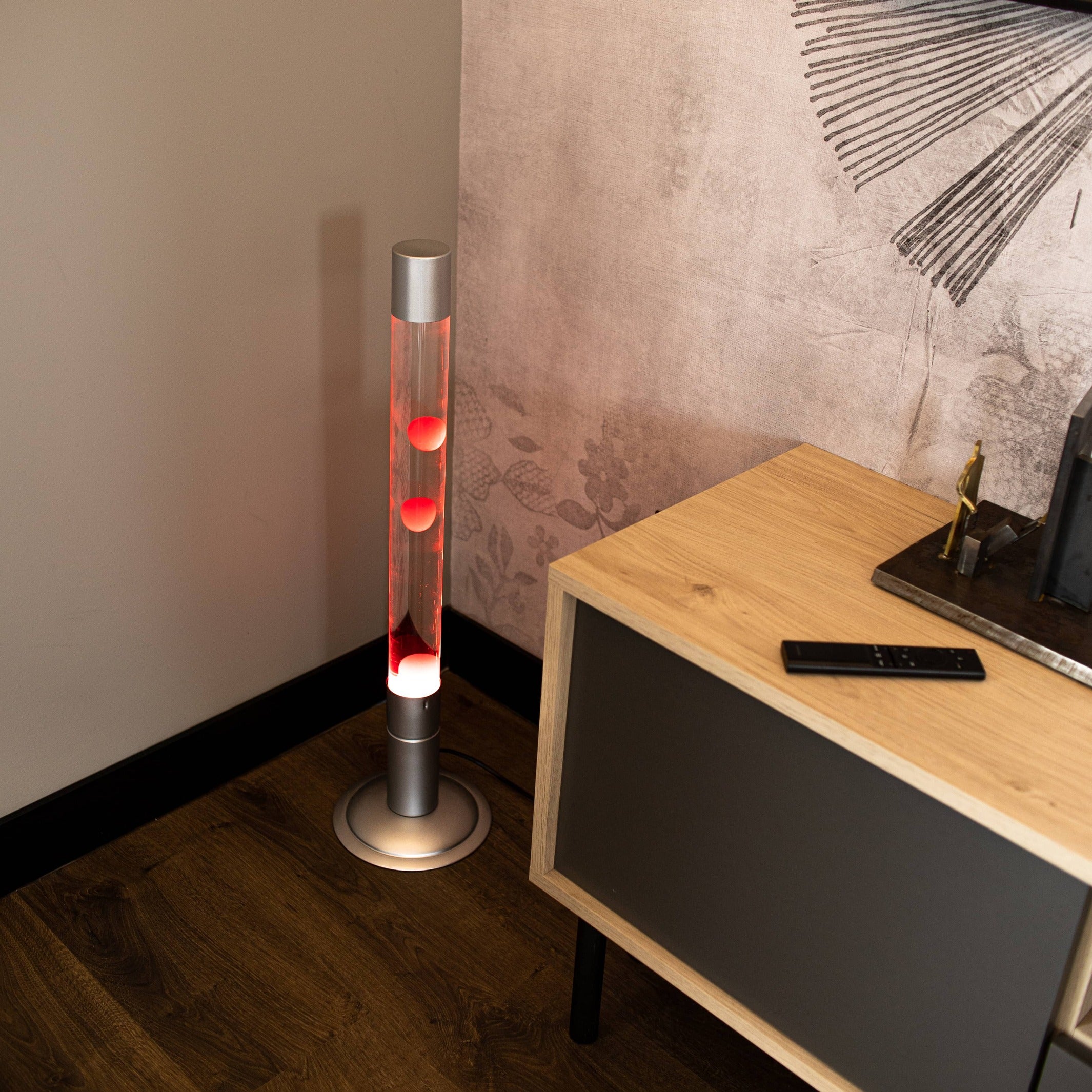 Lavalampe XXL – Transparent · Rote Lava · 75 cm | Fisura