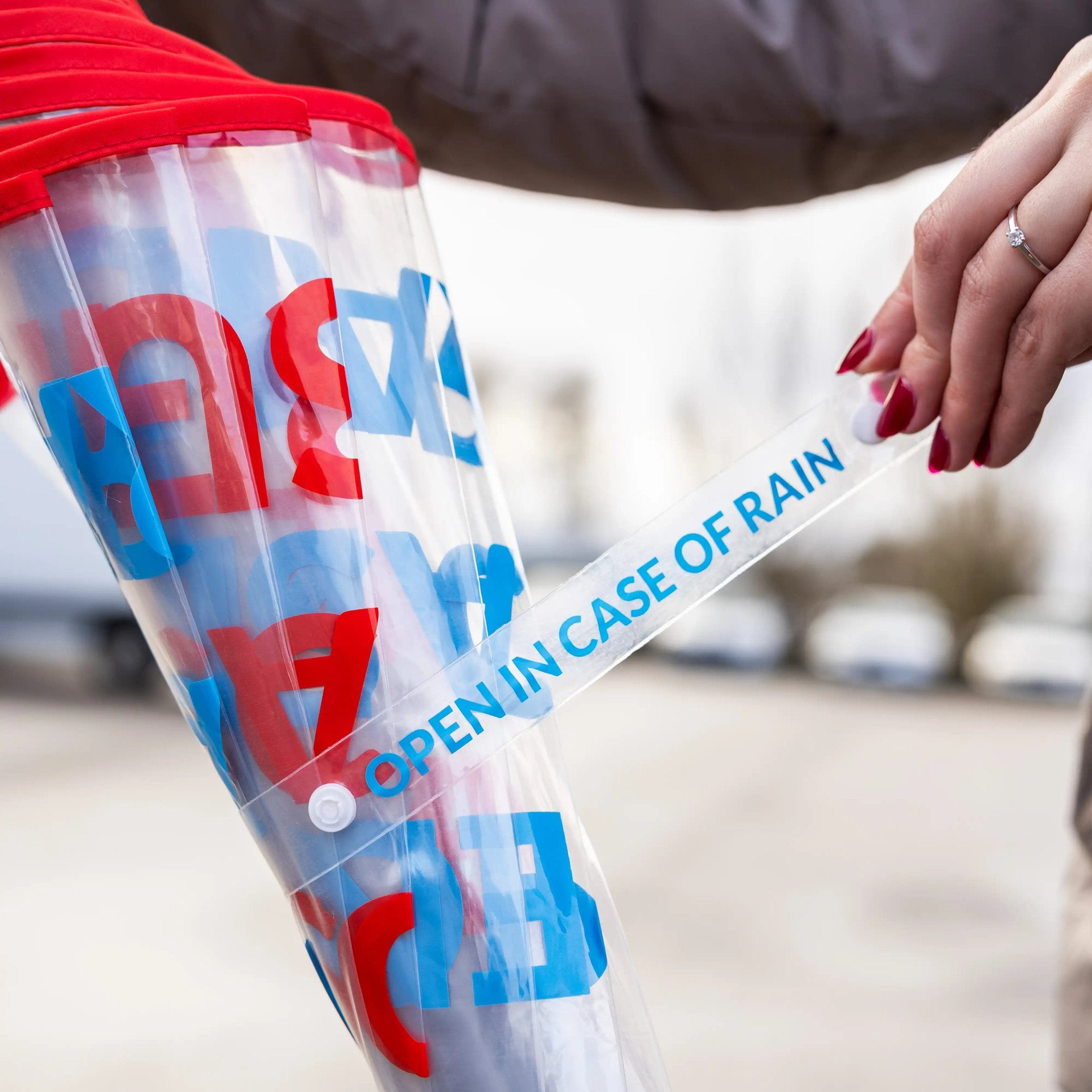 Stockschirm "open in case of..." – Transparent · Ø 103 cm | Fisura