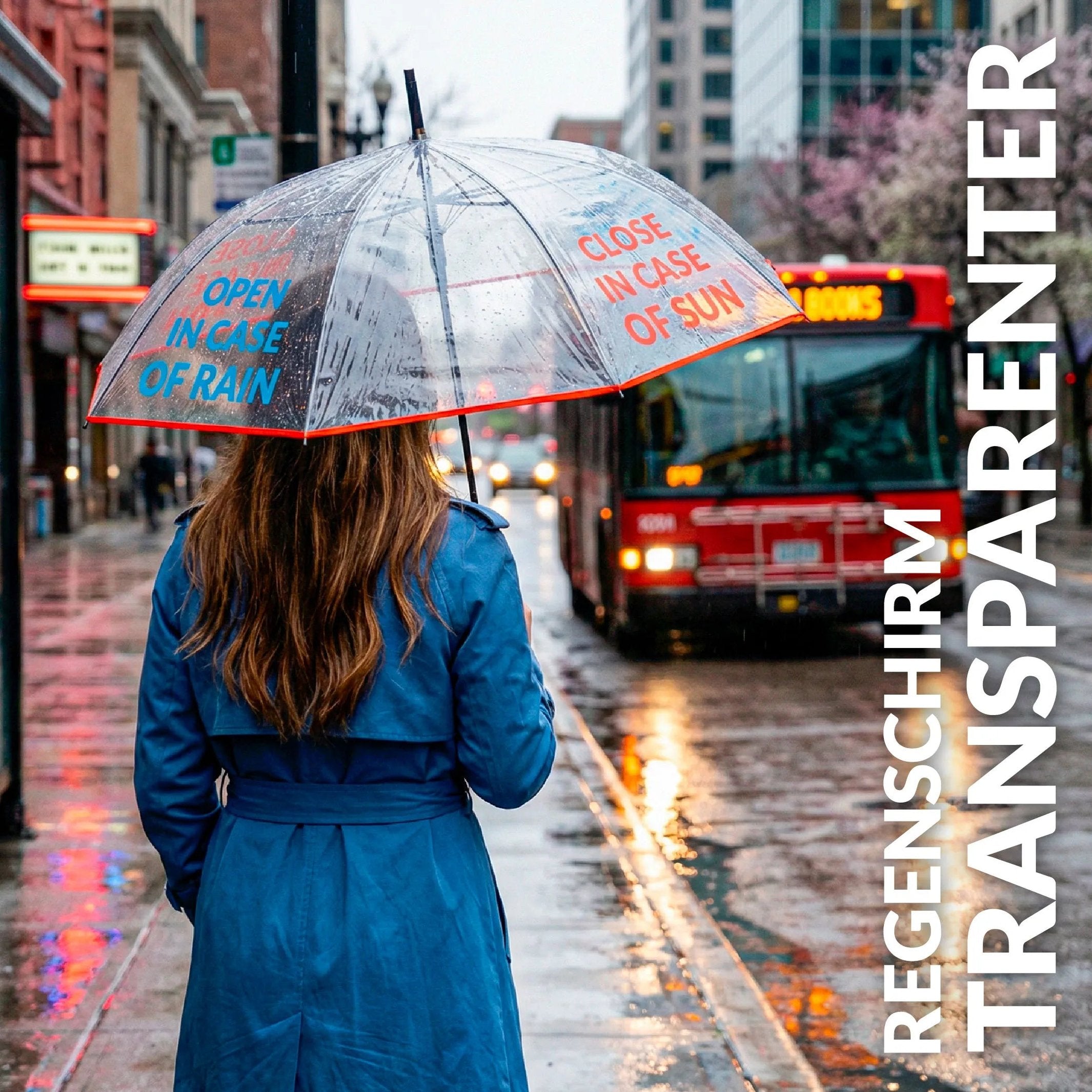 Stockschirm "open in case of..." – Transparent · Ø 103 cm | Fisura