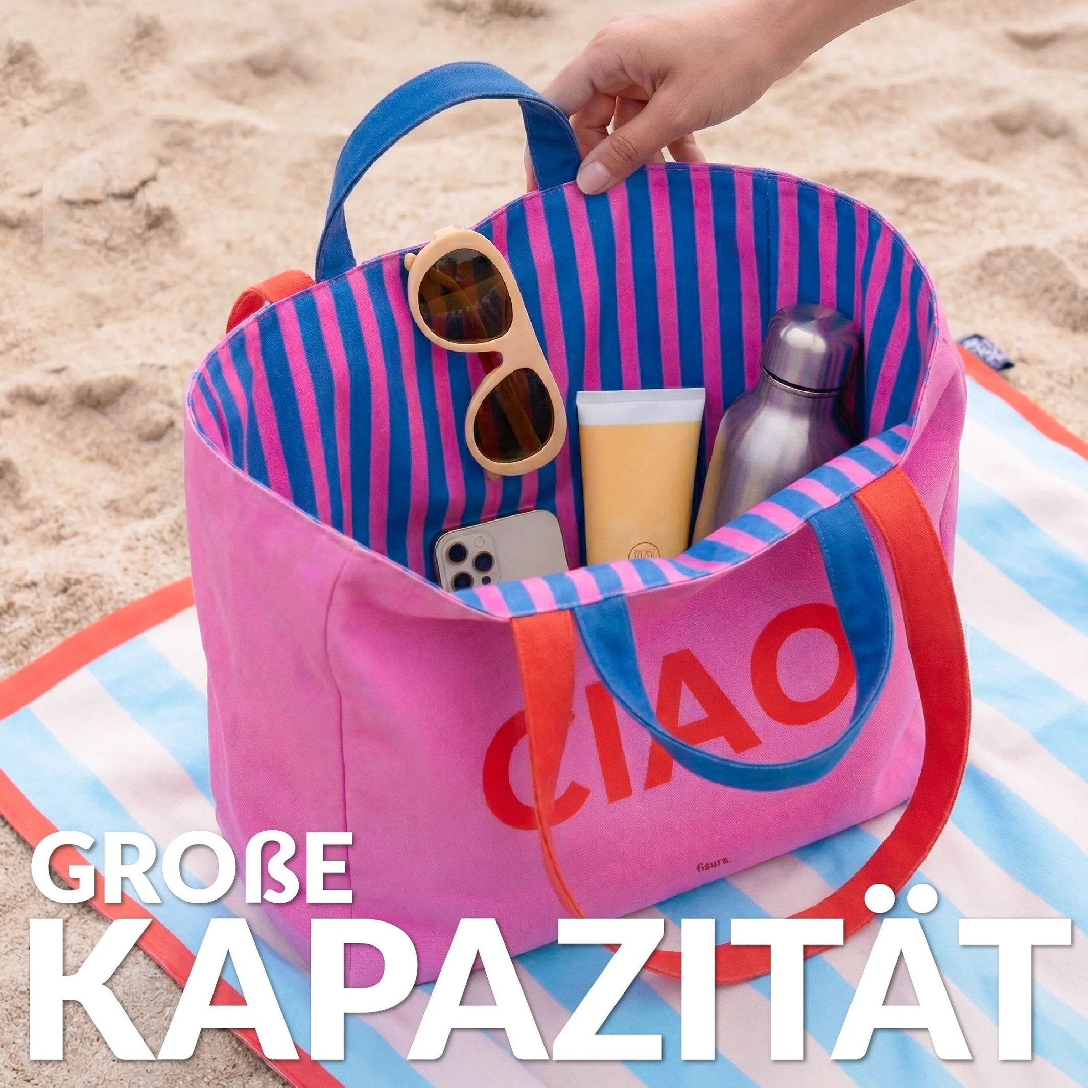 Strandtasche Ciao – wendbar · 36 × 31,5 cm | Fisura
