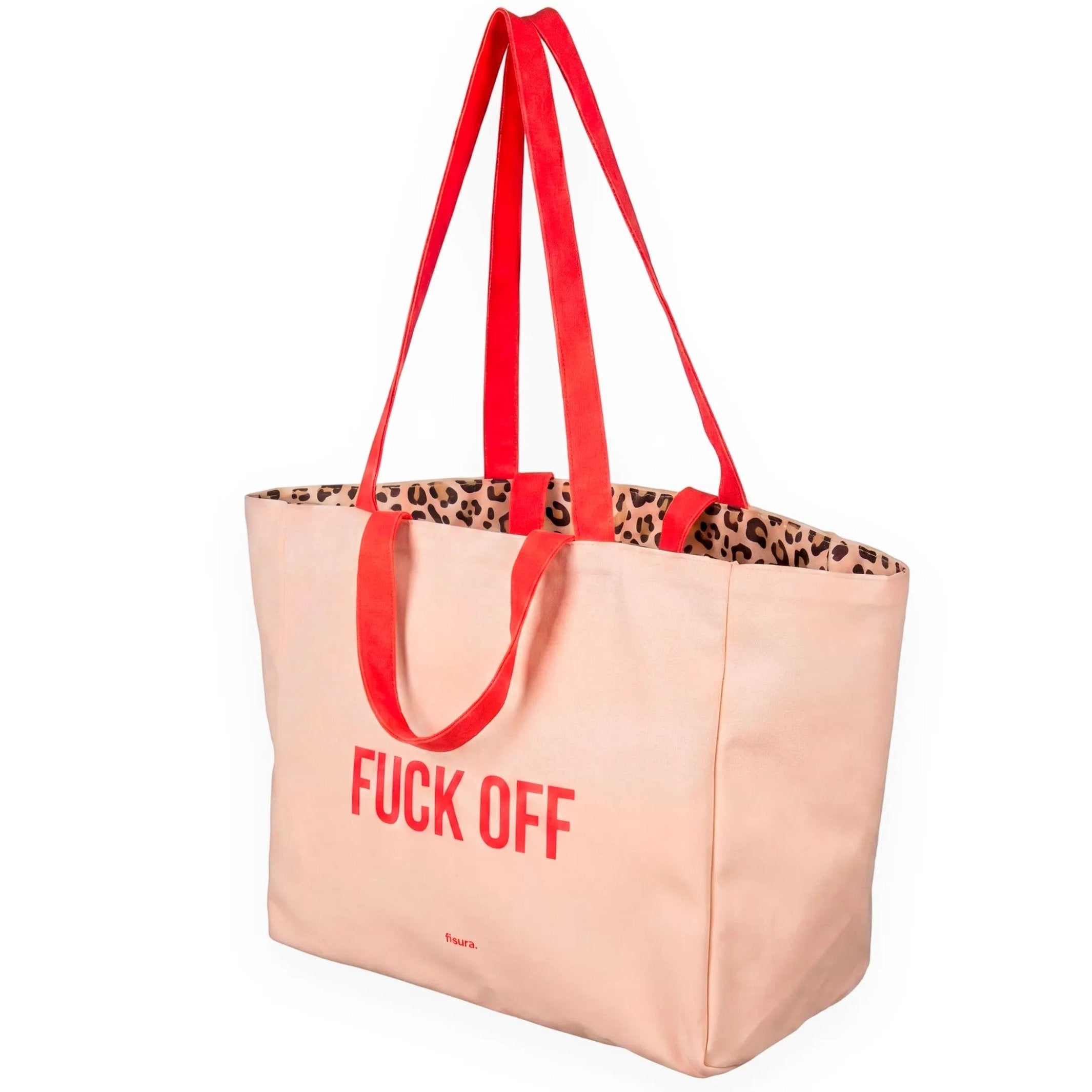 Strandtasche "Fuck Off" – wendbar · 36 × 31,5 cm | Fisura