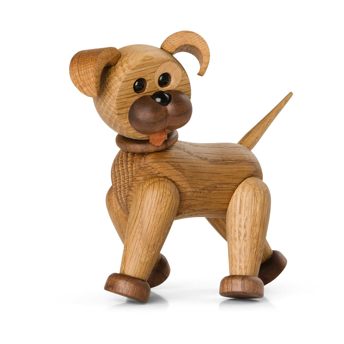 Wooden Dog Happy Small – Oak · 14 cm | Spring Copenhagen