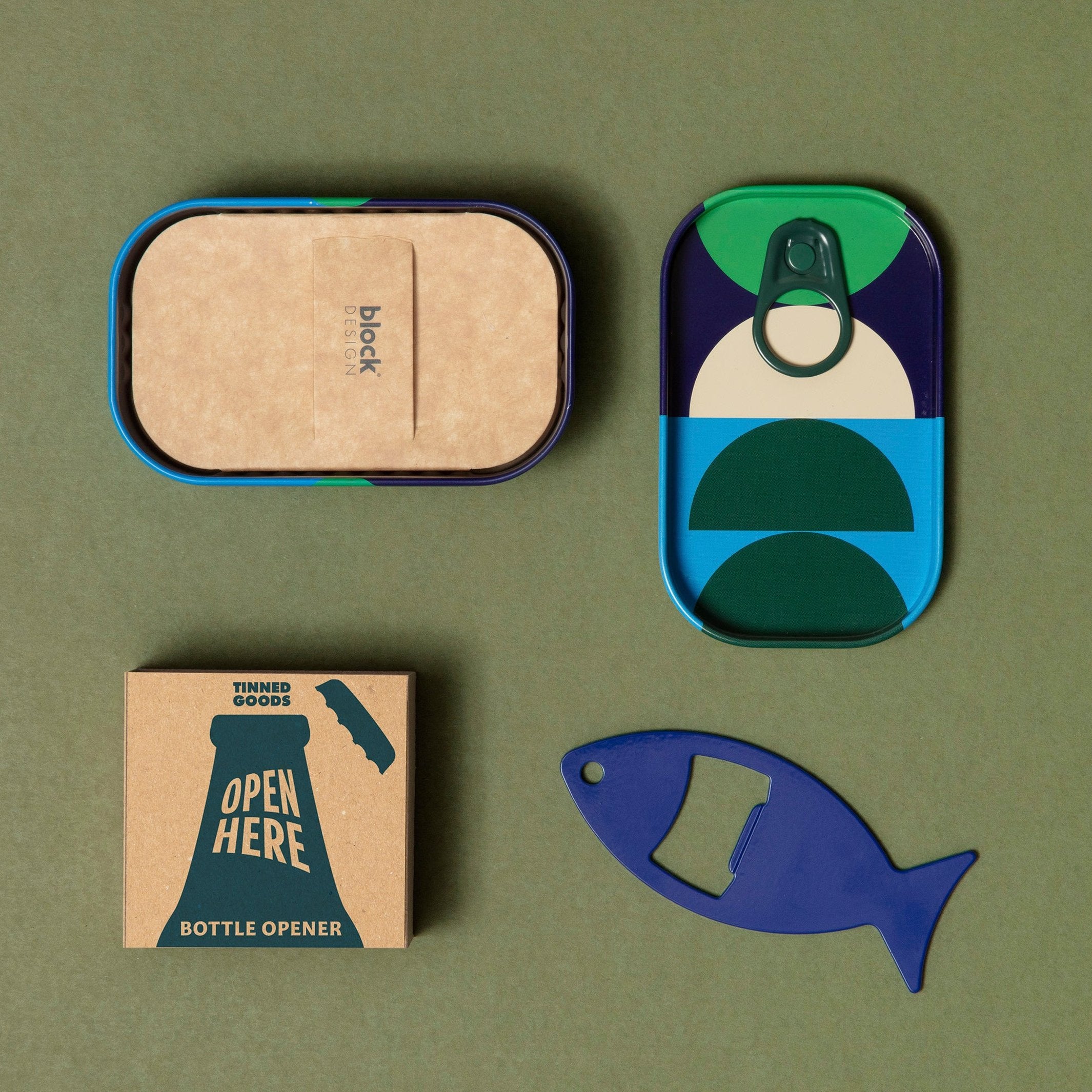 Bottle Opener "Open Here" – Metal · in Tin | Block Design
