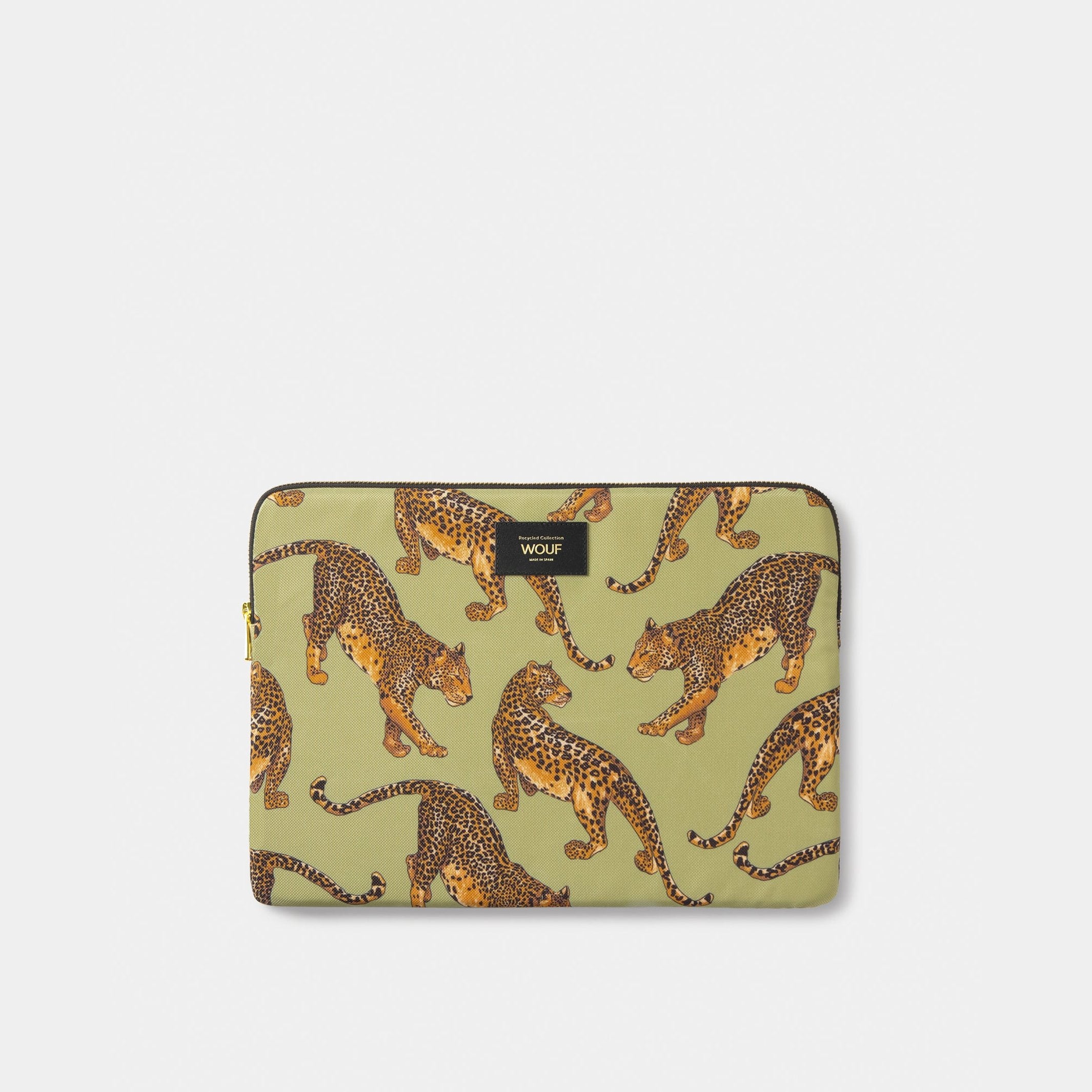 Laptophülle "Avo Leopard" – Grün · Leopardenmuster · 13-14" | Wouf