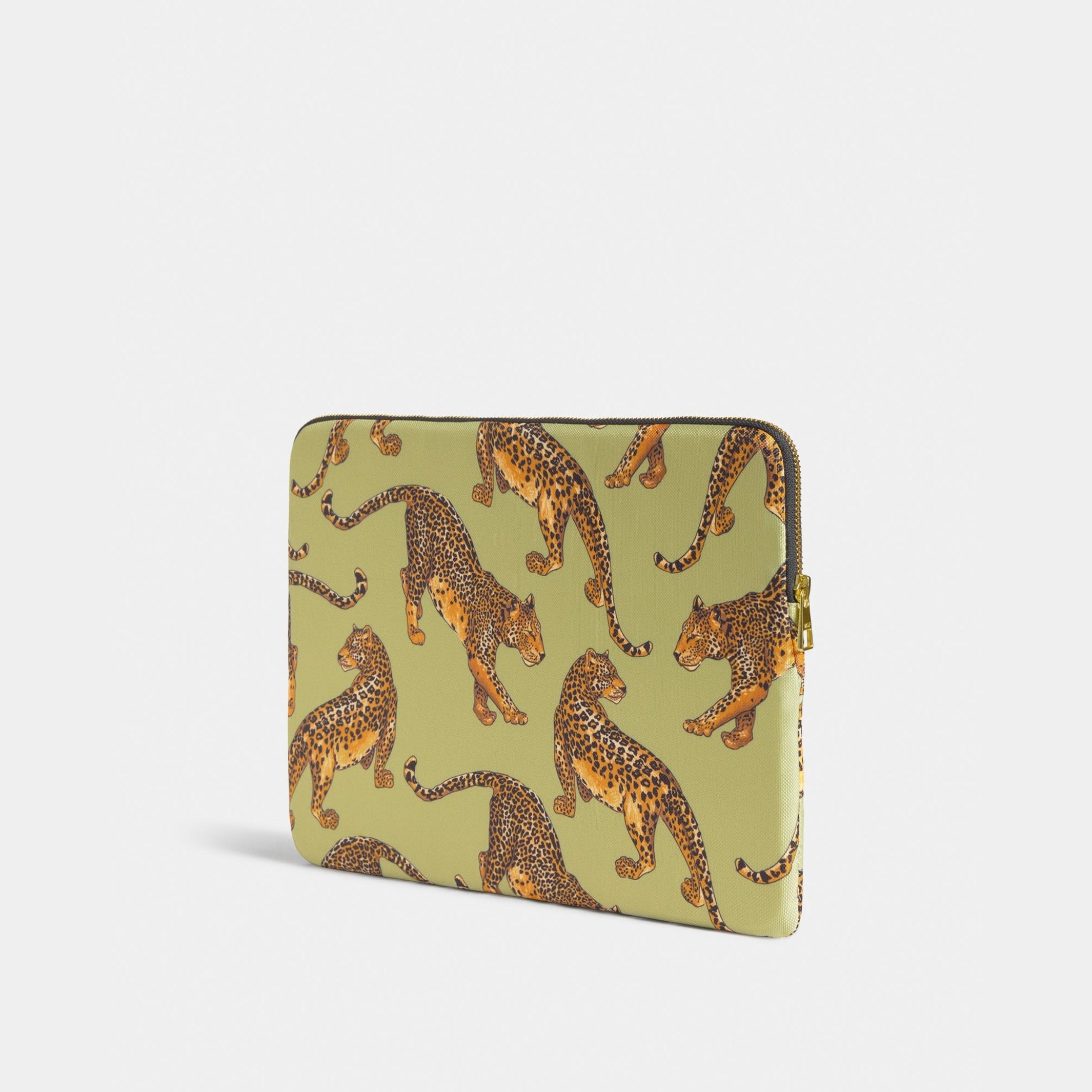 Laptophülle "Avo Leopard" – Grün · Leopardenmuster · 13-14" | Wouf