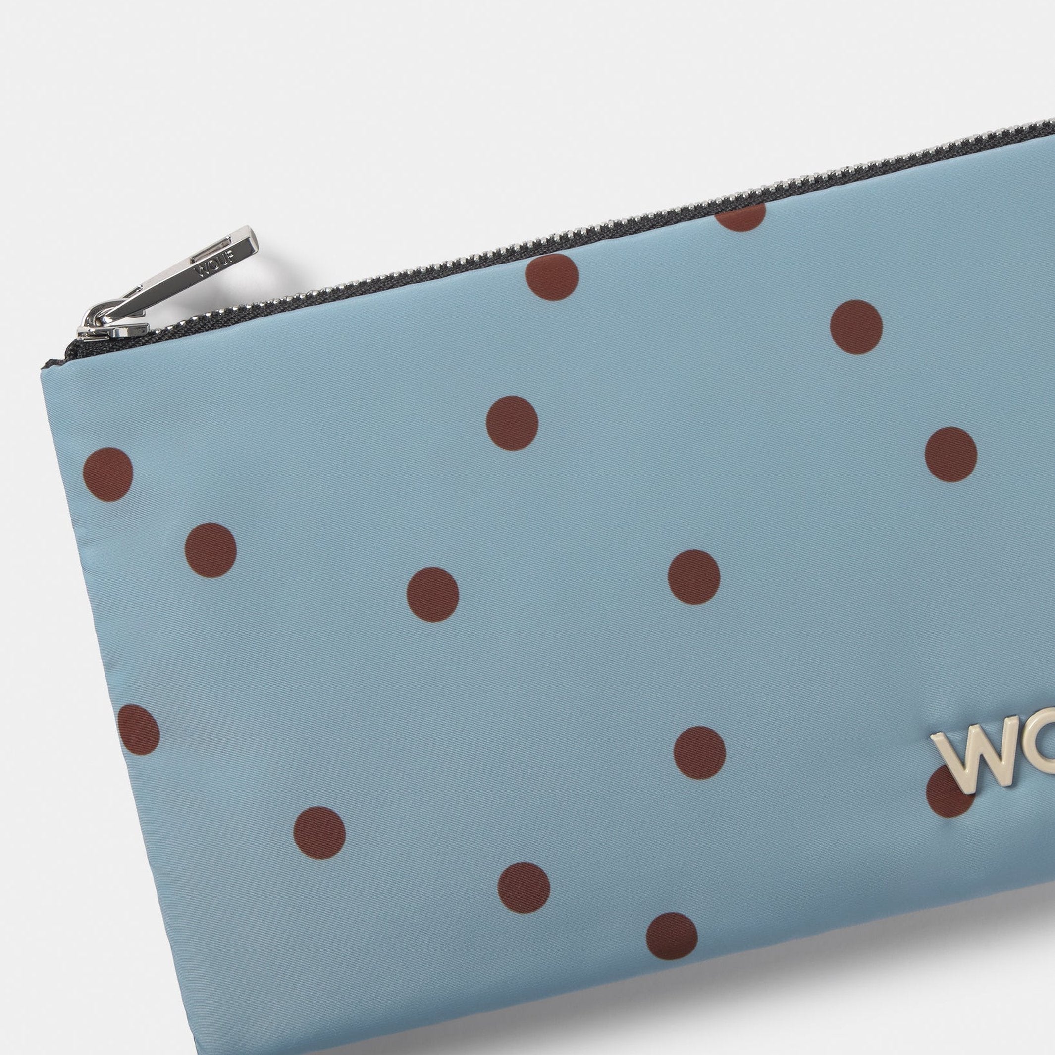 Pouch Polka – Recycelt · Hellblau · Punktemuster · 21,5 cm | Wouf