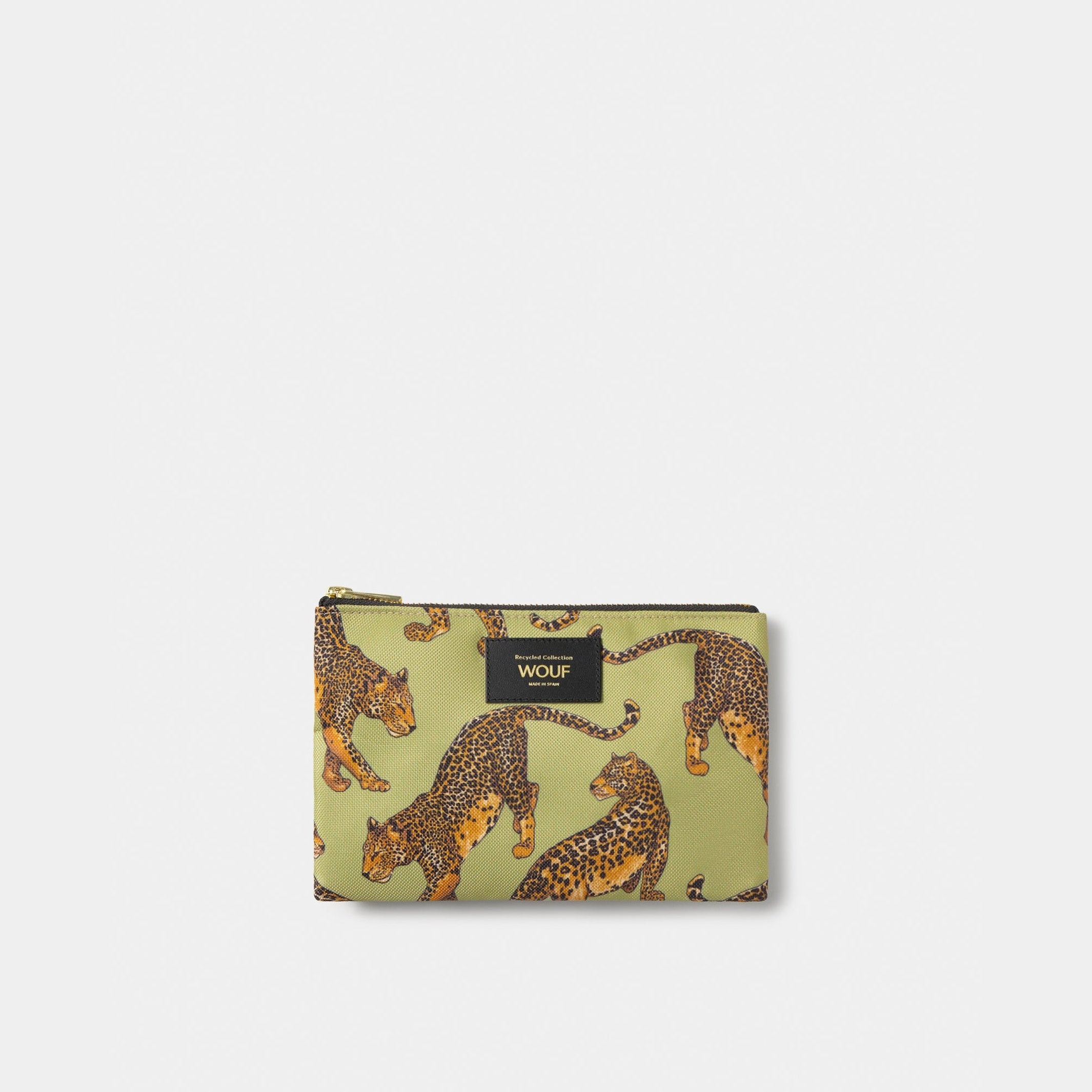 Pouch "Avo Leopard" – Grün · Leopardenmuster · 21,5 cm | Wouf