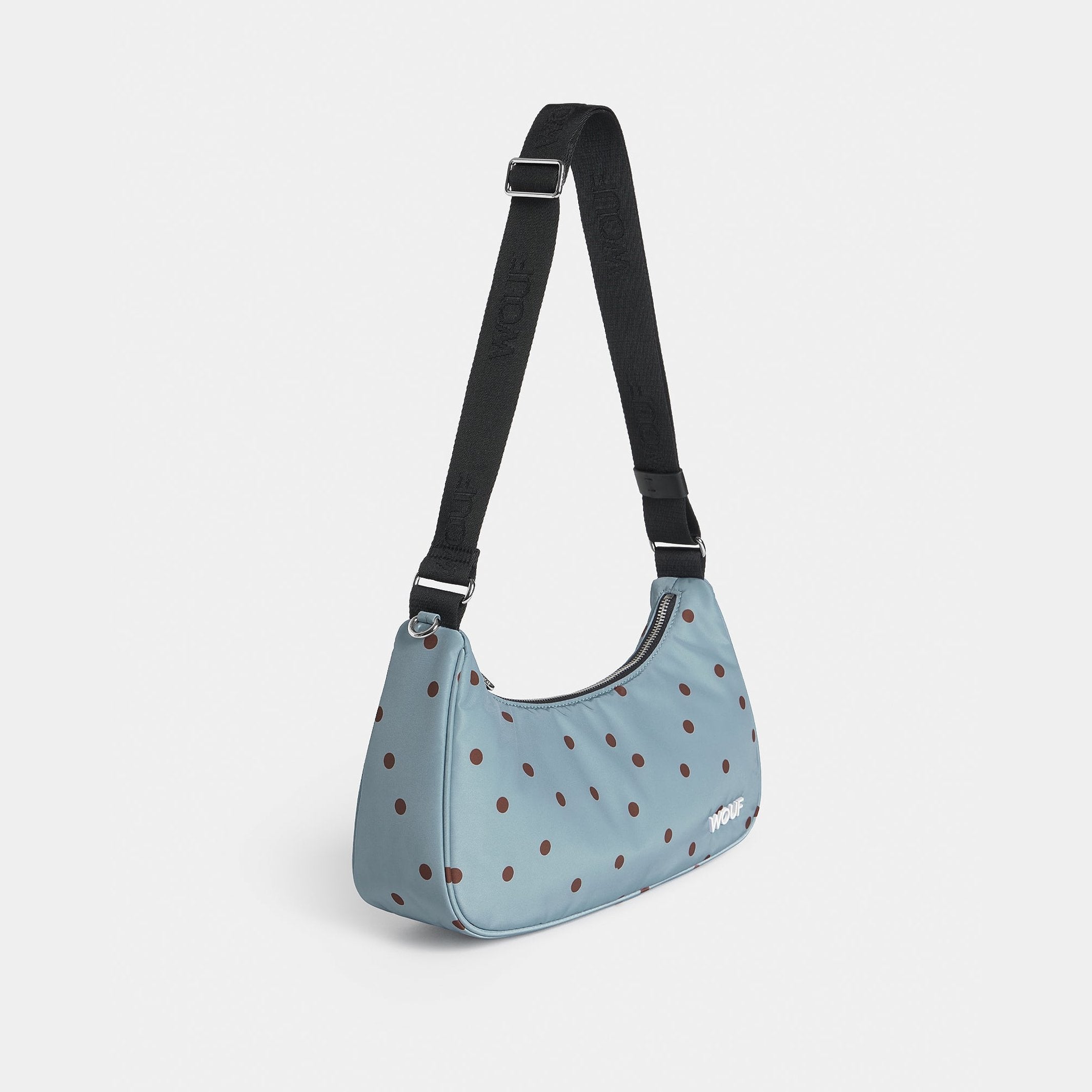 Umhängetasche Polka – Hellblau · Punktemuster · 33 cm | Wouf