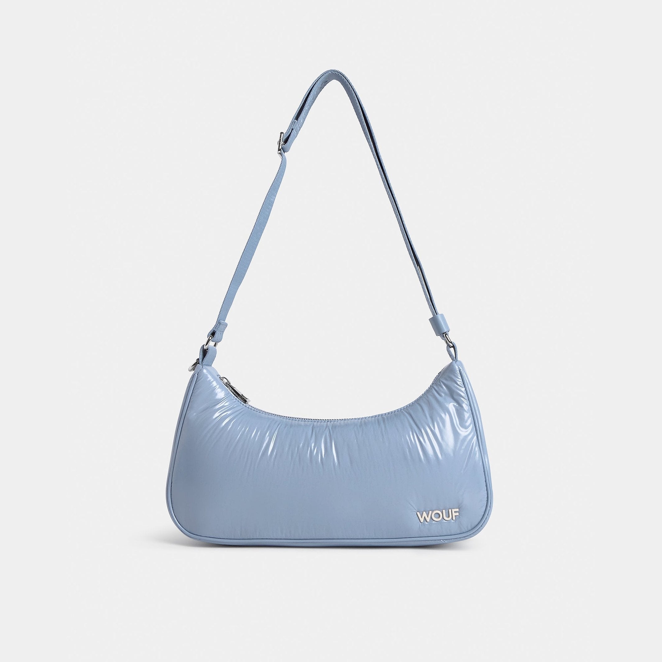 Crossbody Bag Steel – Blue · Glossy · Recycled Nylon · 33 cm | Wouf