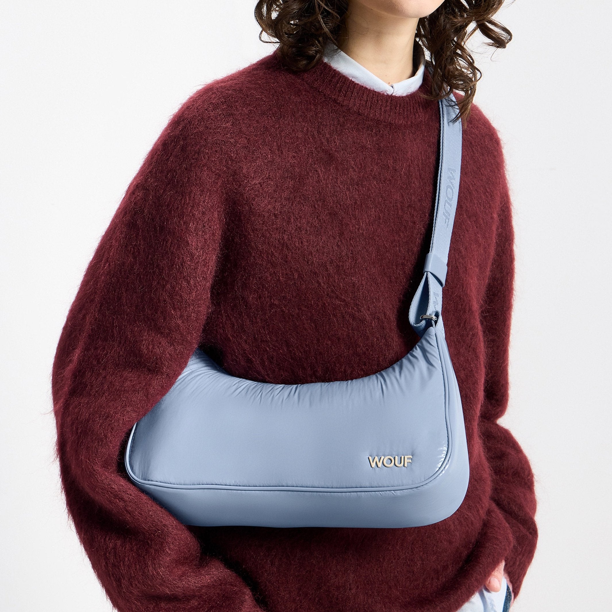 Crossbody Bag Steel – Blue · Glossy · Recycled Nylon · 33 cm | Wouf