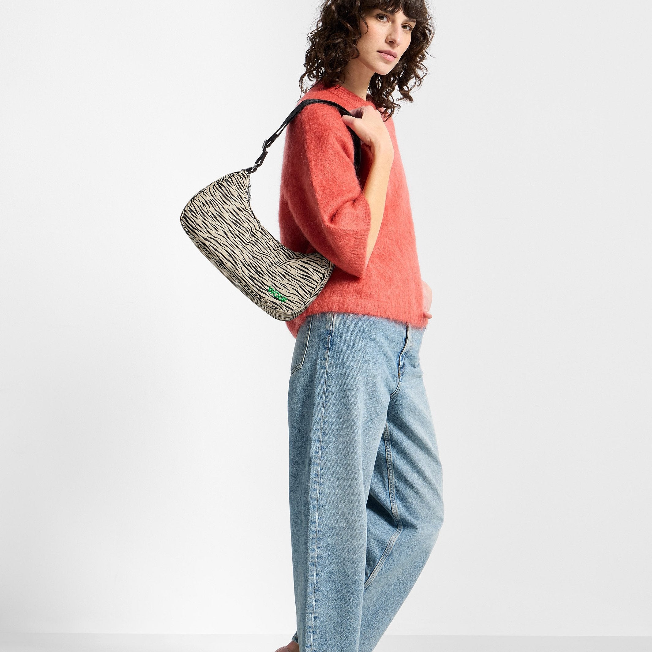 Shoulder Bag "Zebra Hit" – Beige · Recycled · 31 x 16 cm | Wouf