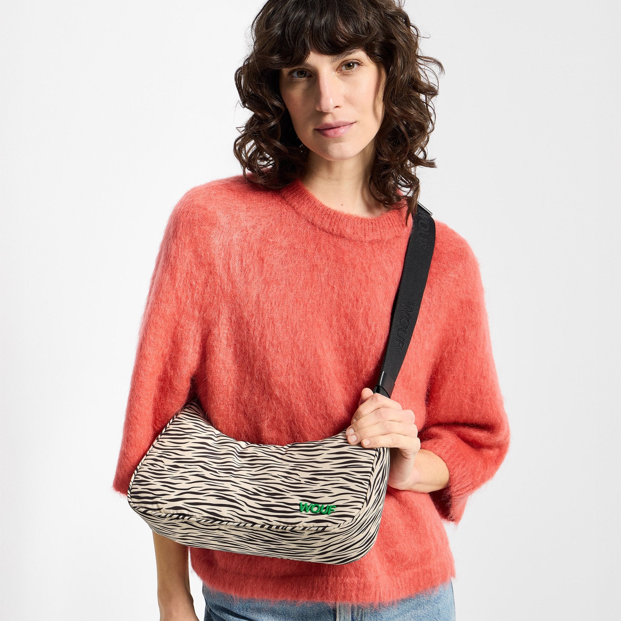 Shoulder Bag "Zebra Hit" – Beige · Recycled · 31 x 16 cm | Wouf