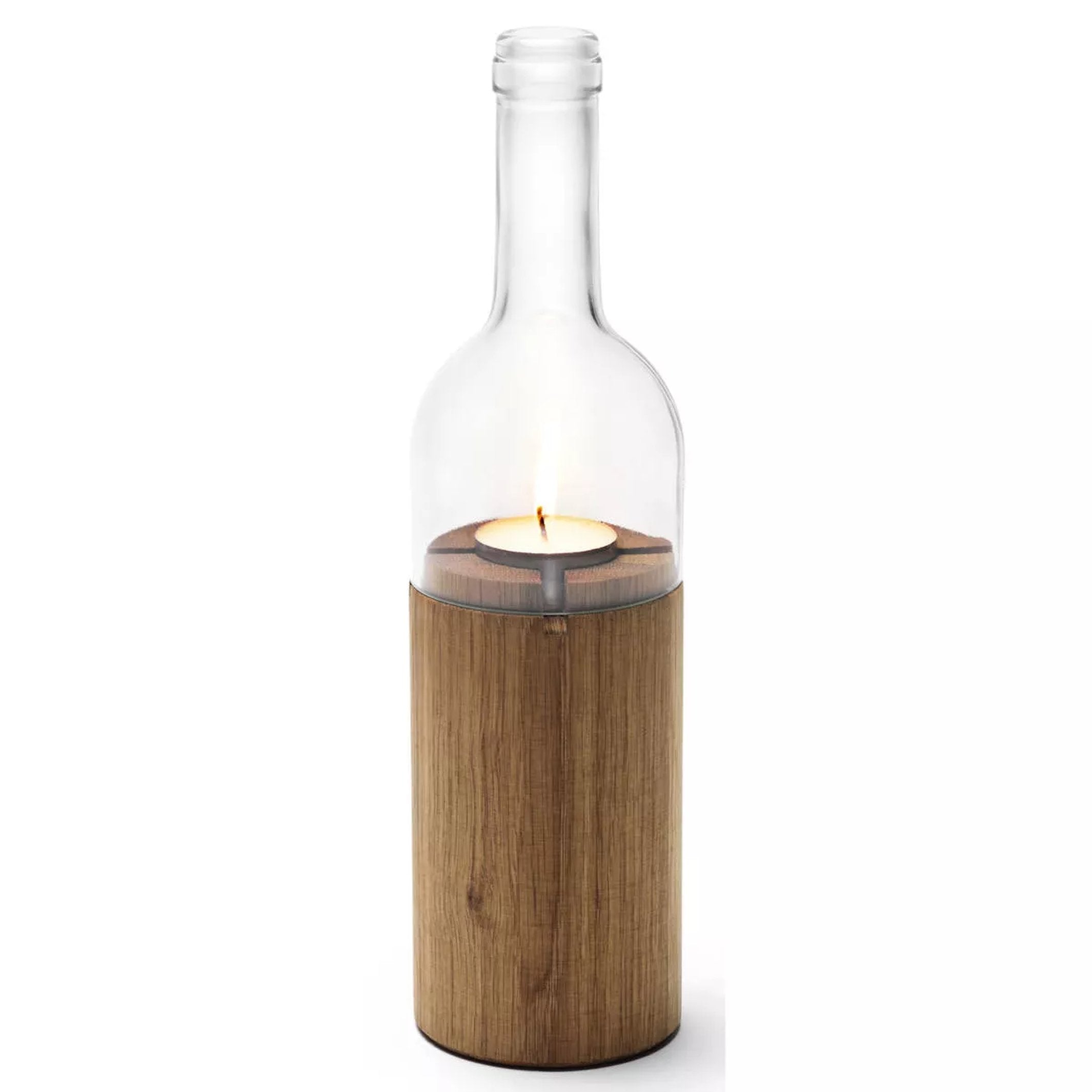 Windlicht WeinLicht – Eiche & Klarglas · 28 cm | side by side