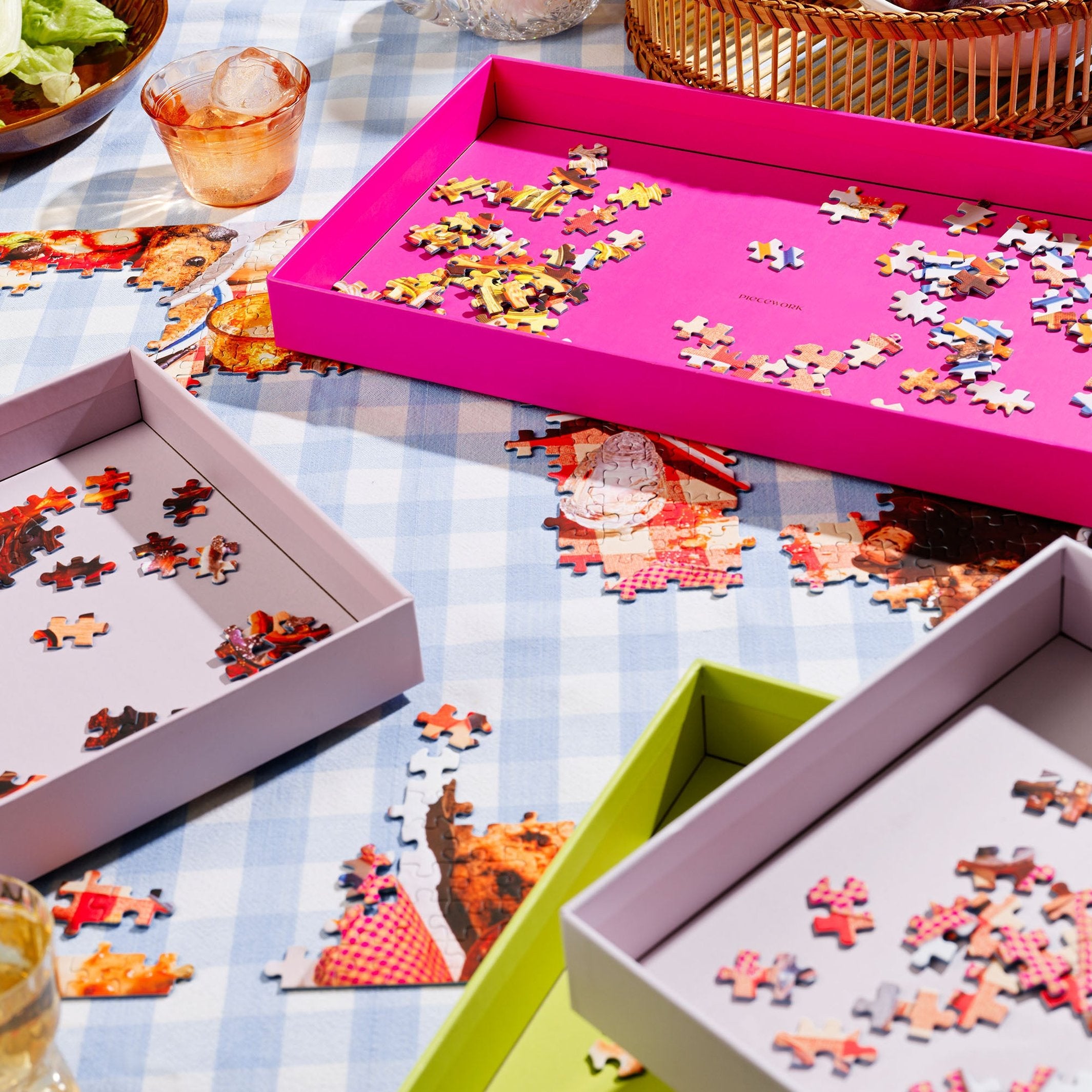 Puzzle-Sortierschalen 6er-Set – Recyclingkarton | Piecework