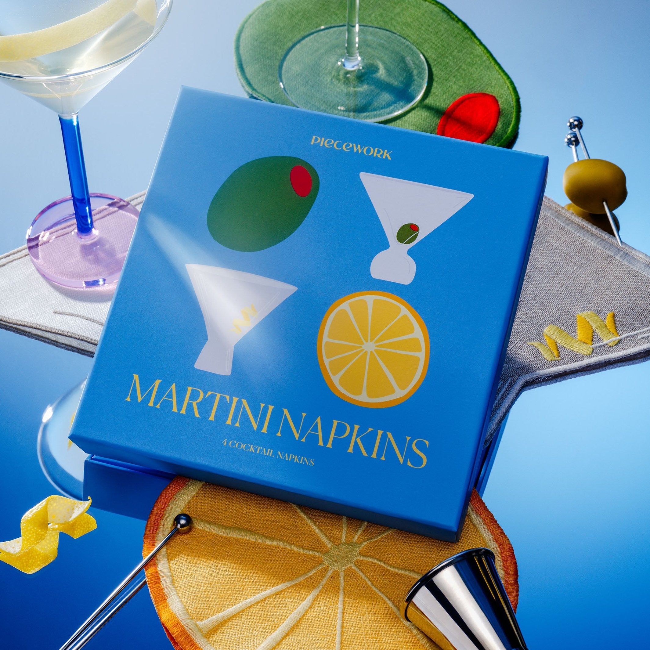 Cocktailservietten Martini – Leinen · 4er-Set | Piecework