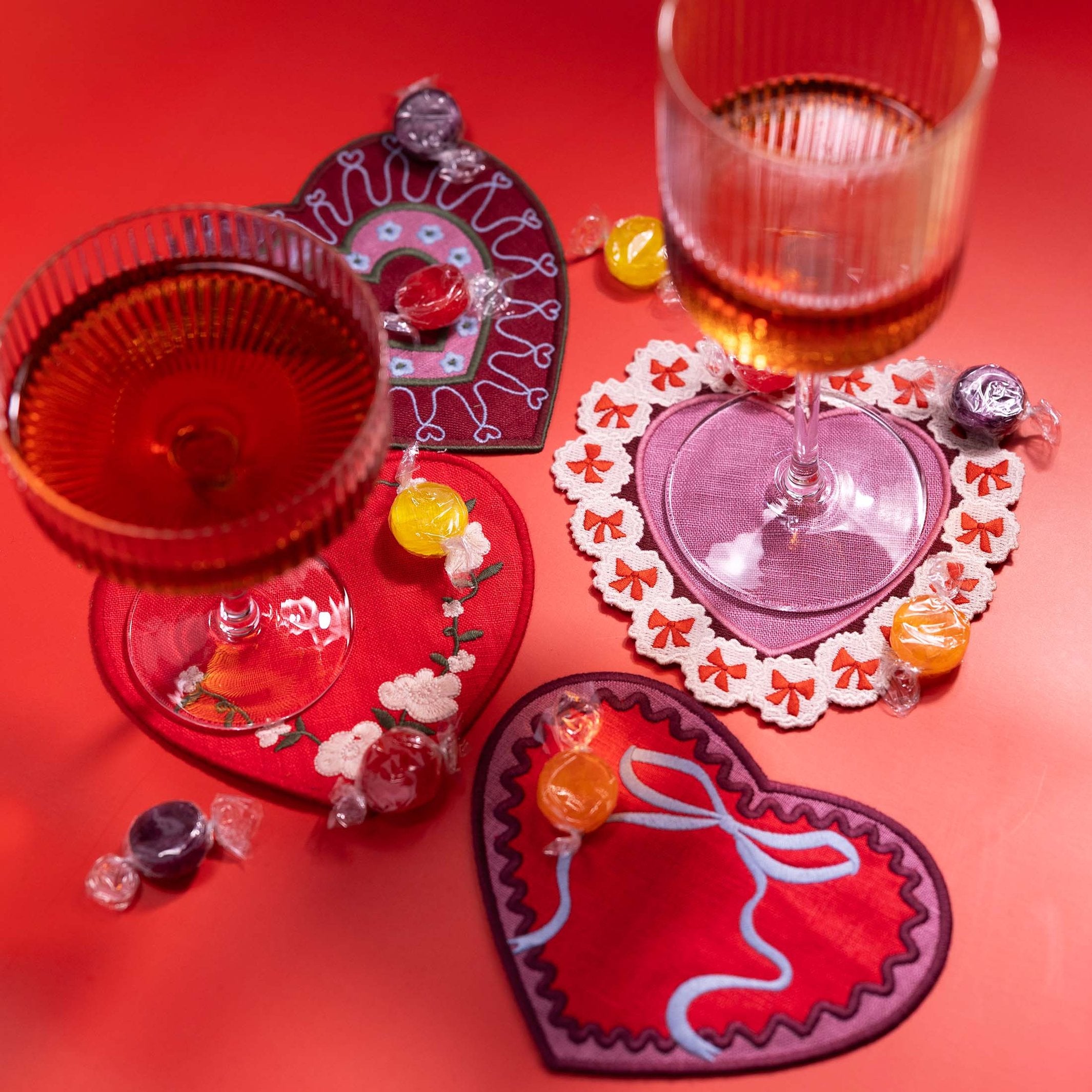 Cocktailservietten Sweetheart – Leinen · 4er-Set | Piecework