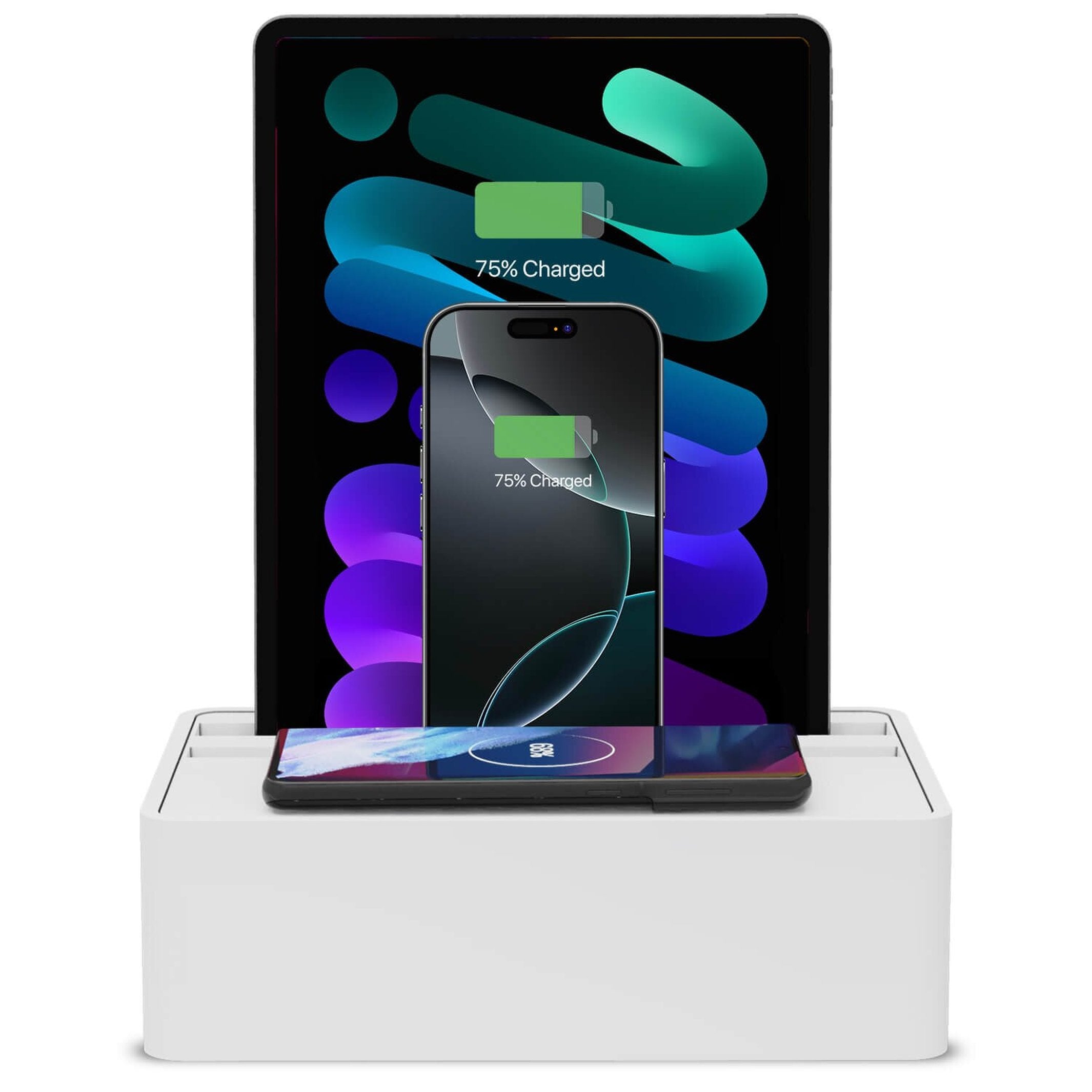Qi-Ladestation "Alldock Pro" – Weiß · 4× USB-C · 90 W | Alldock