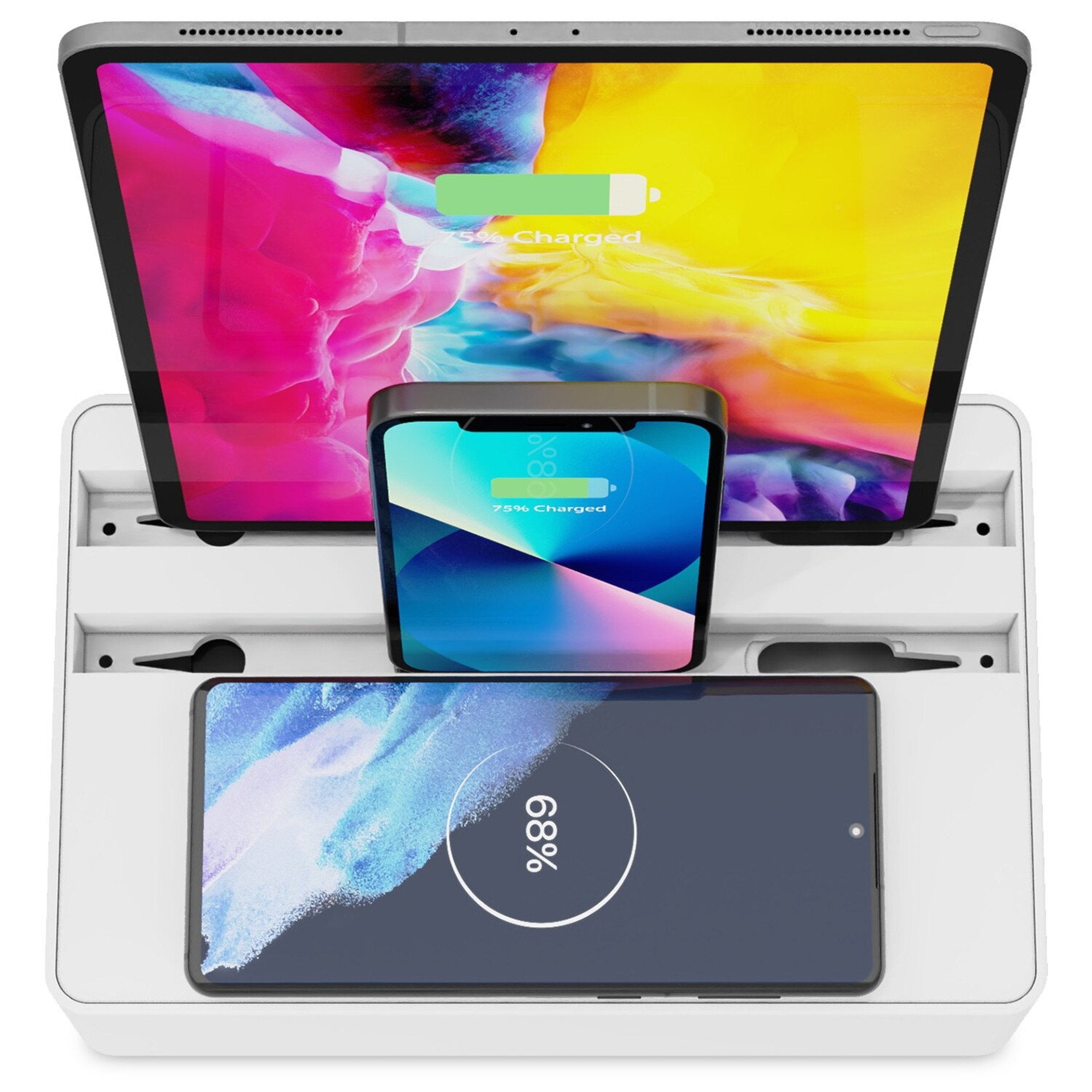 Qi-Ladestation "Alldock Pro" – Weiß · 4× USB-C · 90 W | Alldock