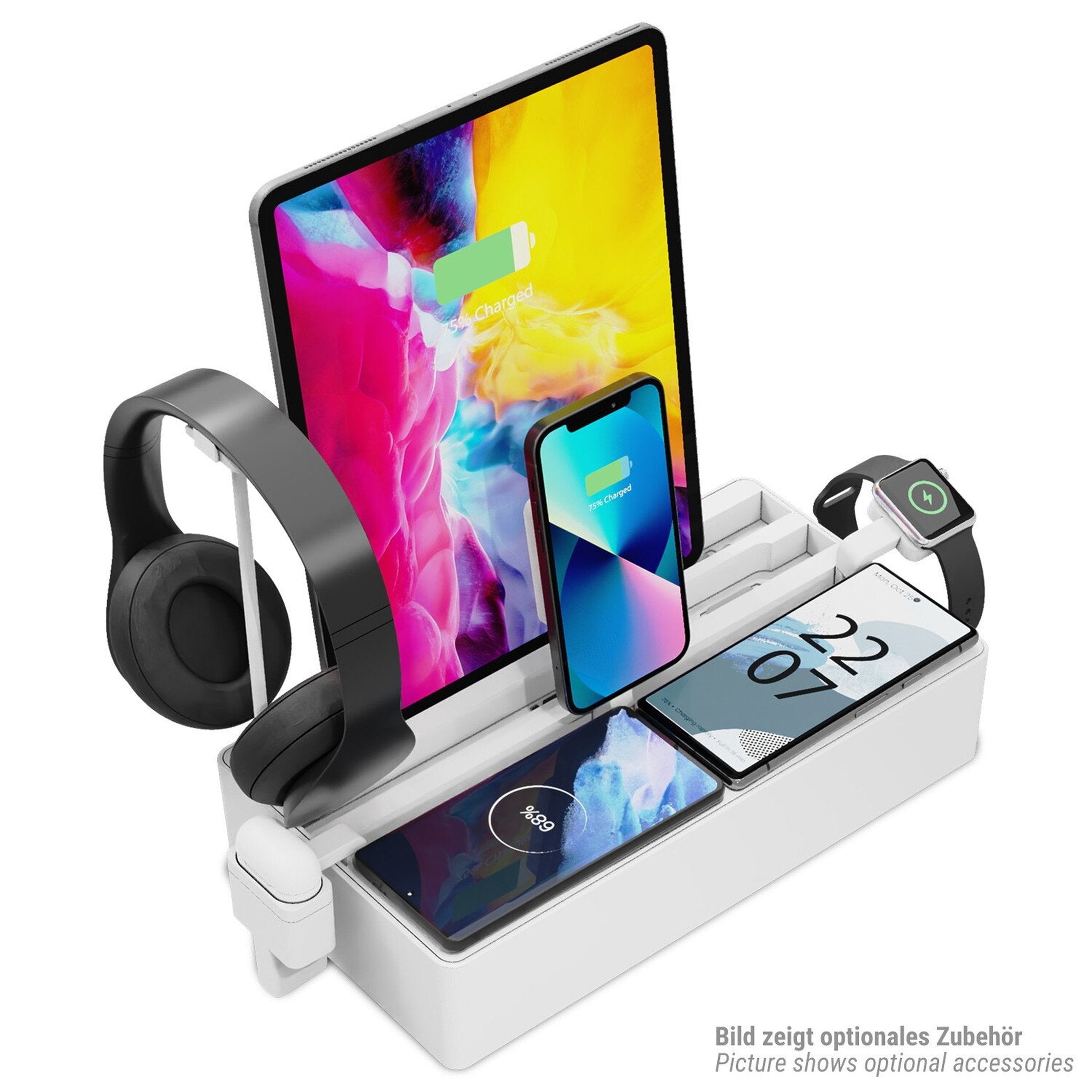 Qi-Ladestation "Alldock Pro Max" – Weiß · 6× USB-C · 160 W | Alldock