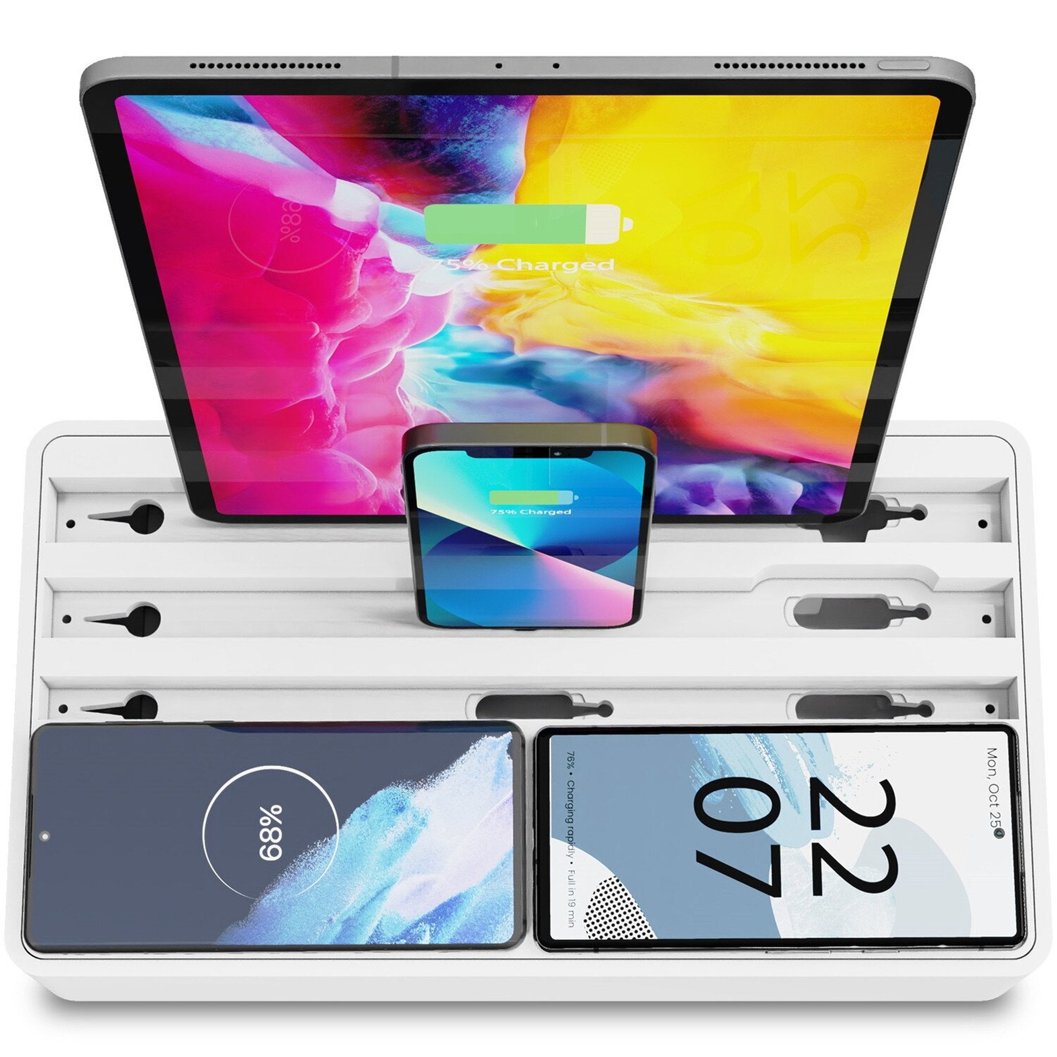 Qi-Ladestation "Alldock Pro Max" – Weiß · 6× USB-C · 160 W | Alldock