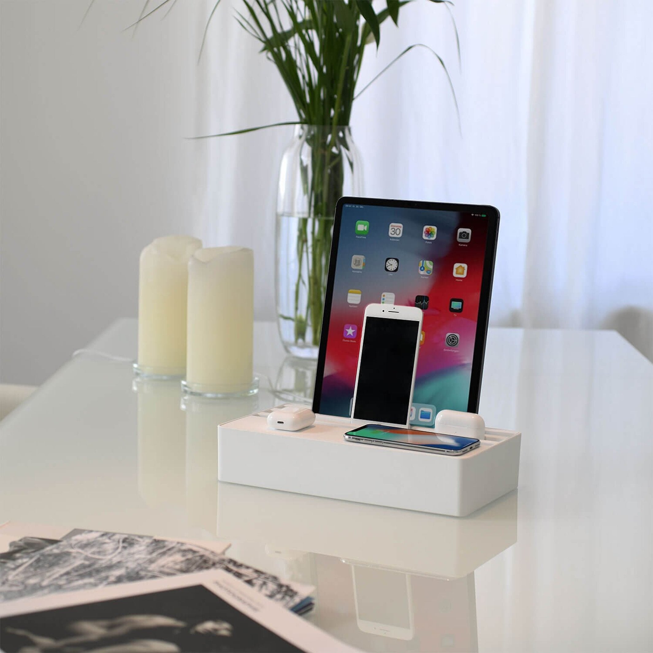 Qi-Ladestation "Alldock Pro Max" – Weiß · 6× USB-C · 160 W | Alldock