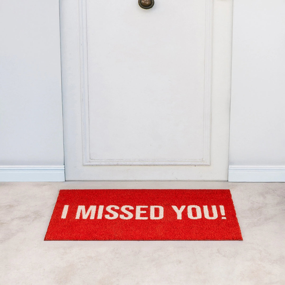 Fußmatte "I Missed You" – Rot · Kokos · 70×40 cm | Fisura