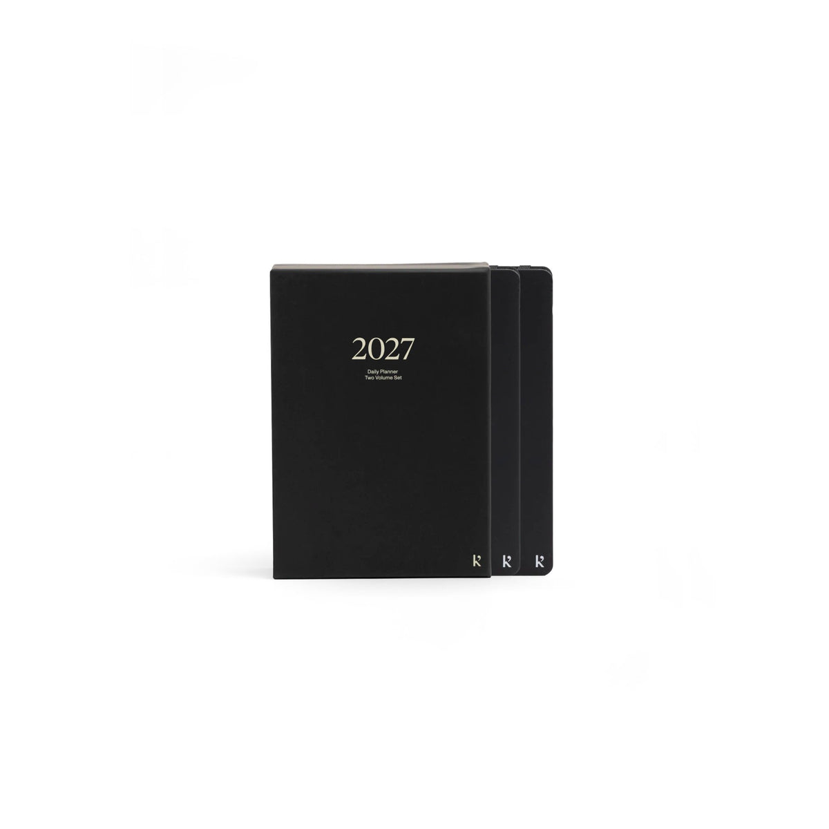 Tagesplaner 2027 2er-Set – Steinpapier · A5 Hardcover · Ebony | Karst