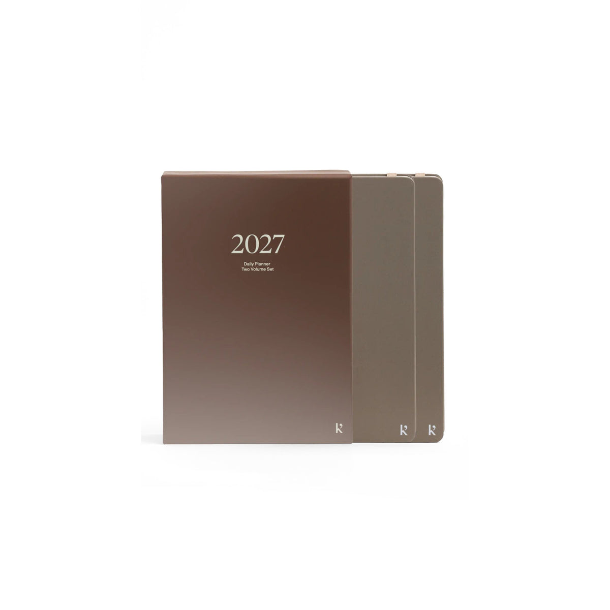 Tagesplaner 2027 2er-Set – Steinpapier · A5 Hardcover · Latte | Karst