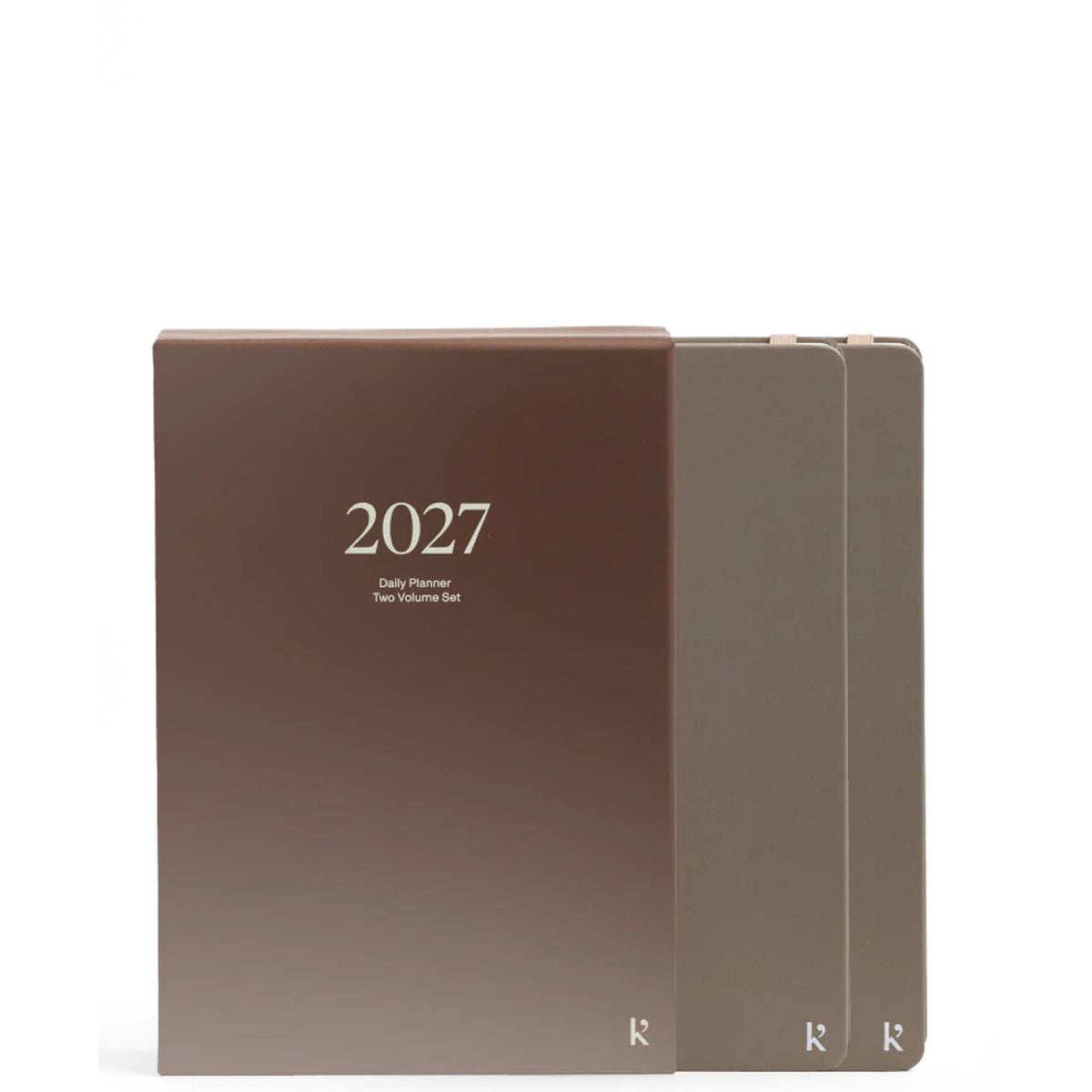 Tagesplaner 2027 2er-Set – Steinpapier · A5 Hardcover · Latte | Karst