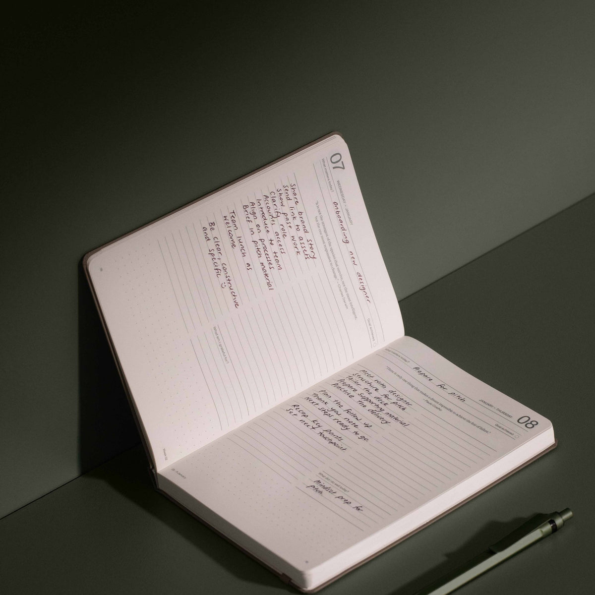 Tagesplaner 2027 2er-Set – Steinpapier · A5 Hardcover · Ebony | Karst