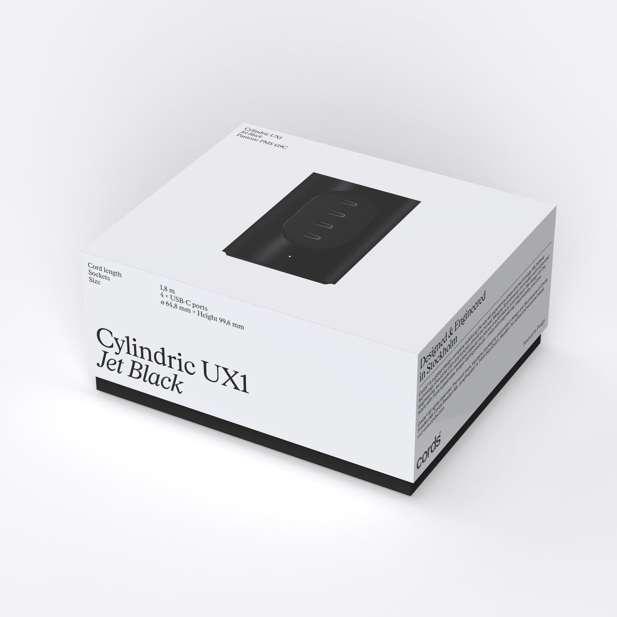 USB-C Ladegerät Cylindric UX1 – 165 W GaN, 4 Ports | Cords