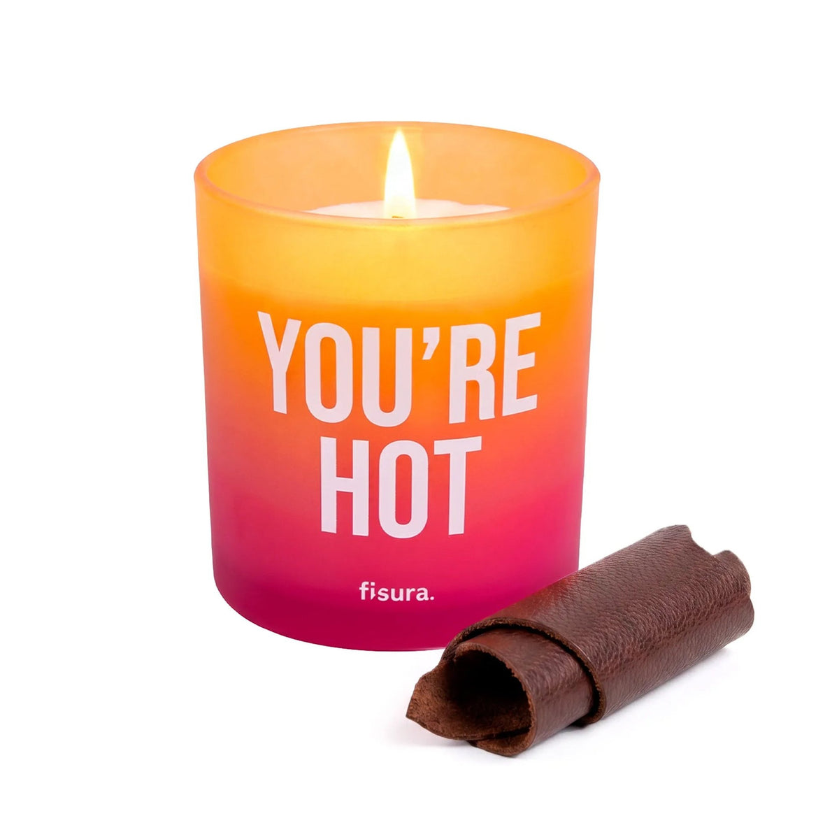Duftkerze "You're Hot" – Sojawachs · Leder | Fisura