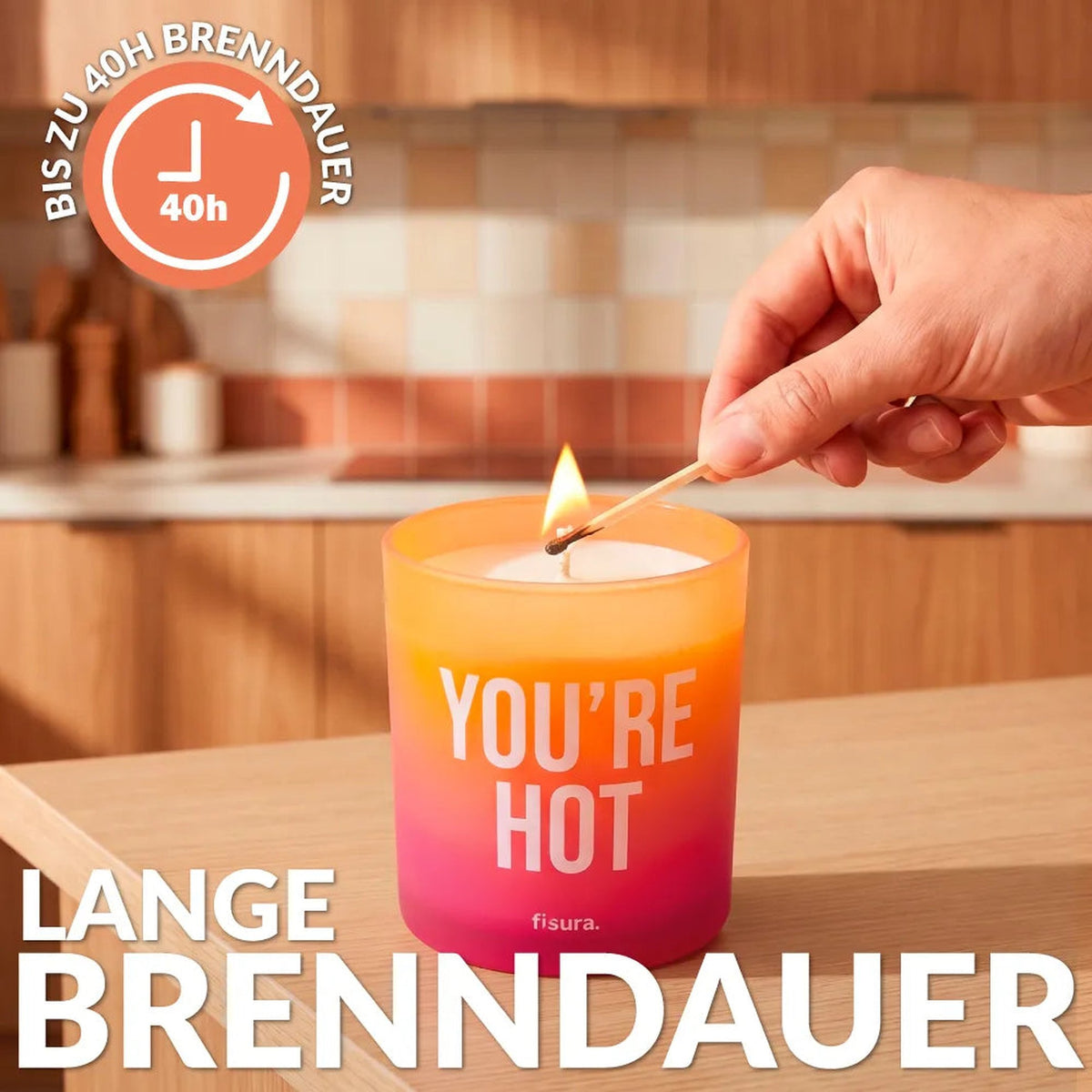 Scented Candle "You're Hot" – Soy Wax · Leather | Fisura
