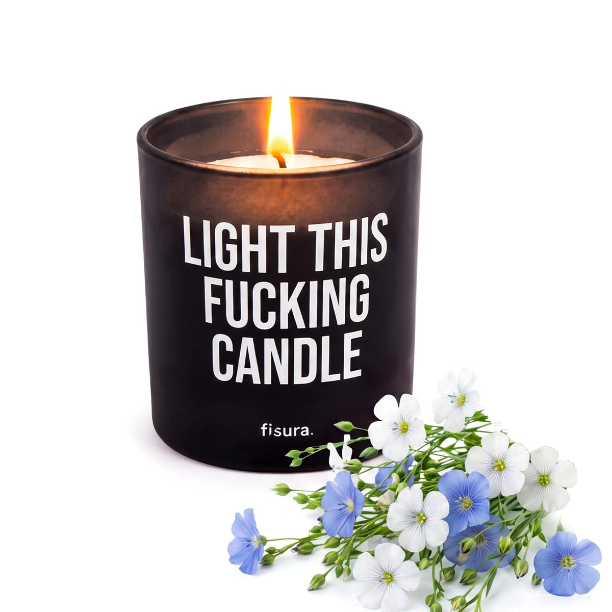 Duftkerze "Light This Fucking Candle" – Sojawachs · Leinen | Fisura