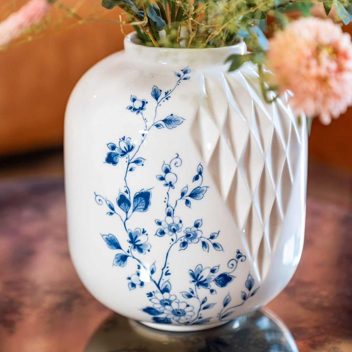 Delfter-Blau-Vase Blauw Vouw – Porzellan · 25 cm | Heinen Delfts Blauw