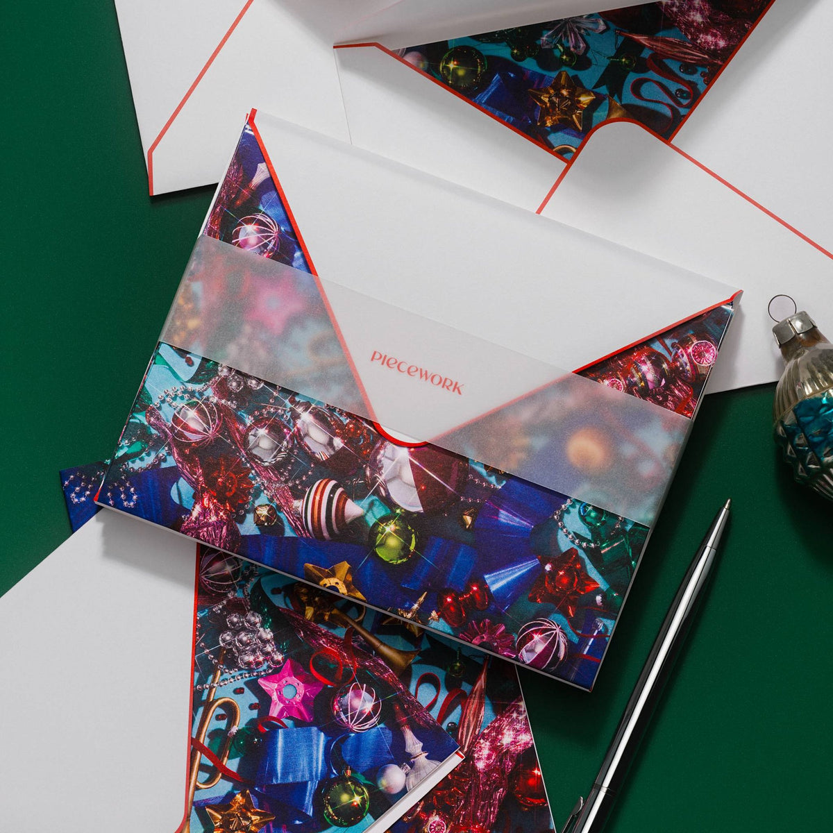 Weihnachtskarten-Set "Tinseltown" – 8 Karten mit Umschlag | Piecework
