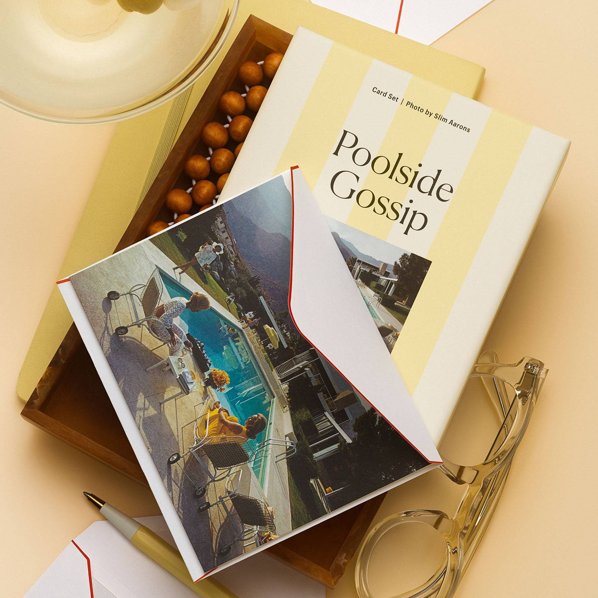 Grußkarten-Set "Poolside Gossip" – 8 Karten mit Umschlag | Piecework
